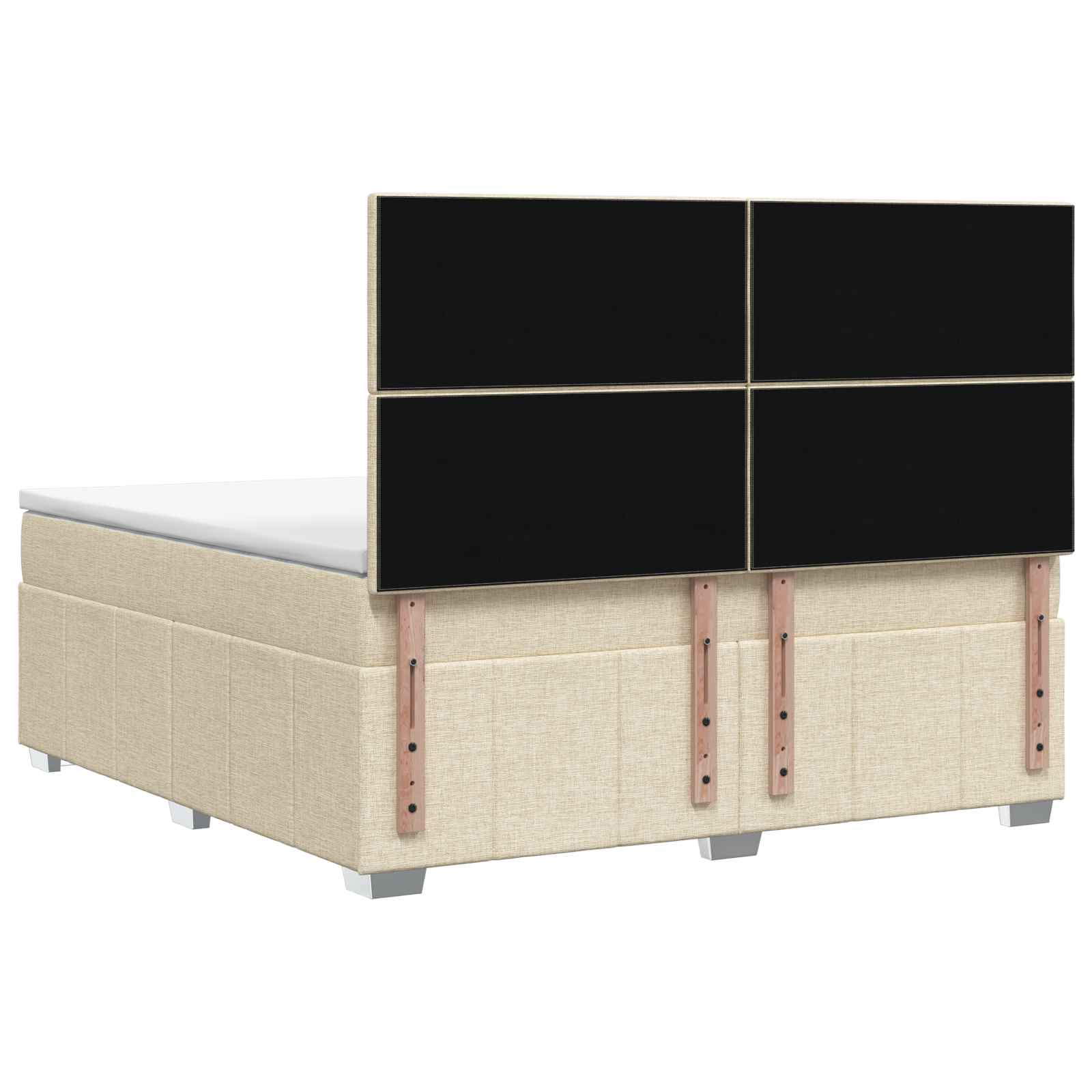 Boxspringbed met matras Crèmekleurig 160 x 200 cm Stof is nu te koop bij PeponiXL, paradijselijk wonen!