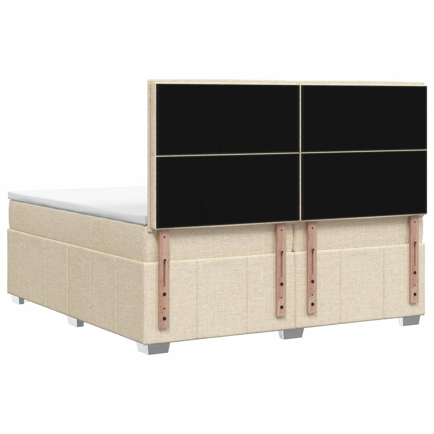 Boxspringbed met matras Crèmekleurig 200 x 200 cm Stof is nu te koop bij PeponiXL, paradijselijk wonen!