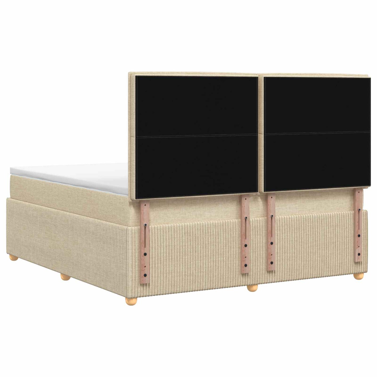 Boxspringbed met matras Crèmekleurig 140 x 190 cm Stof
