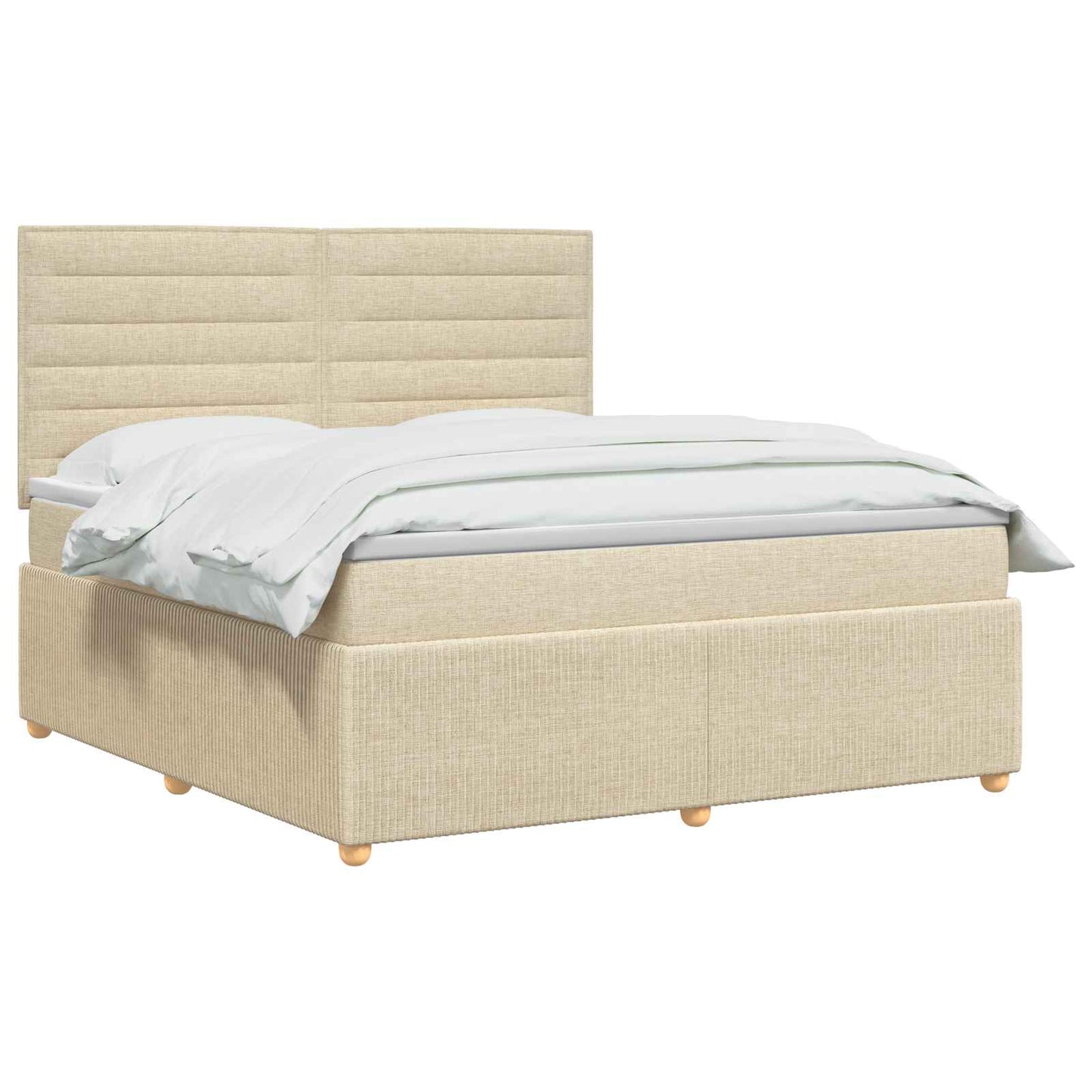 Boxspringbed met matras Crèmekleurig 140 x 190 cm Stof