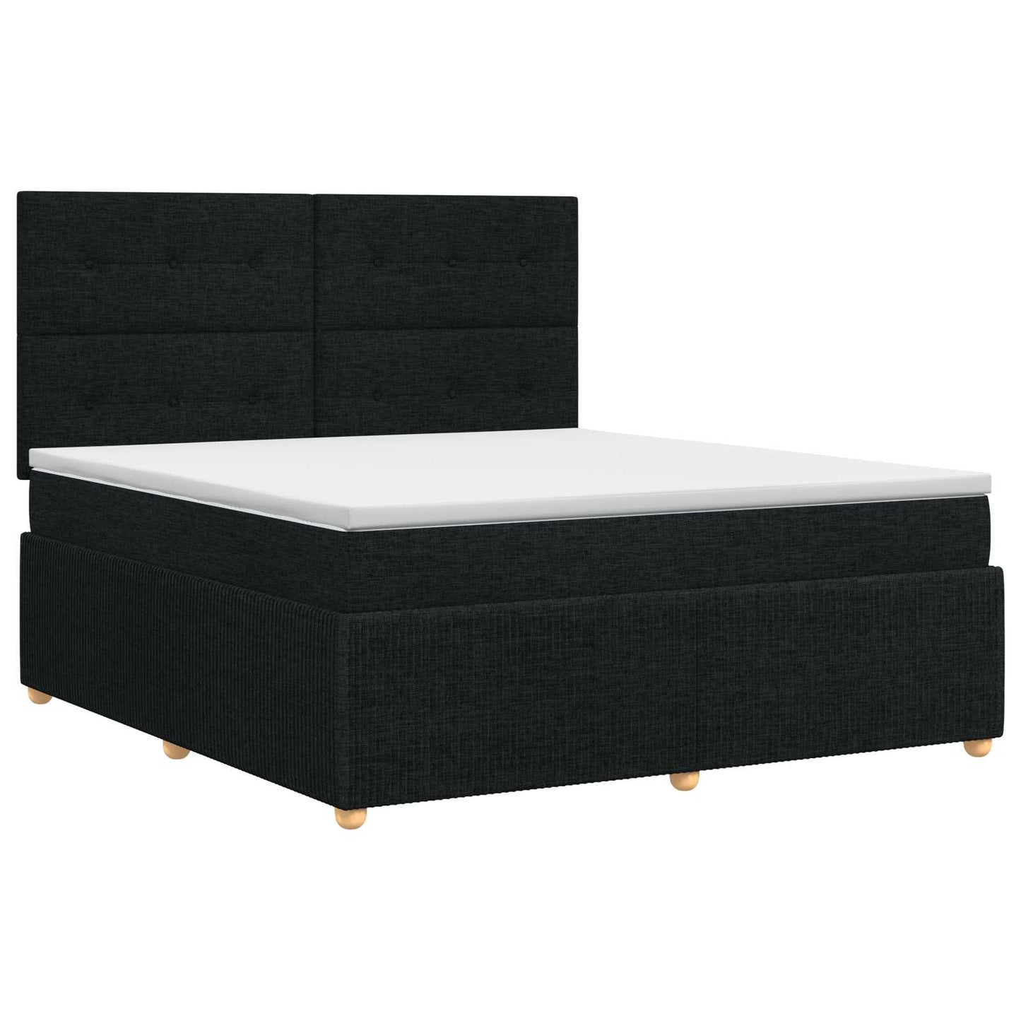 Boxspringbed met matras met hoofdeinde Zwart 140 x 190 cm Stof