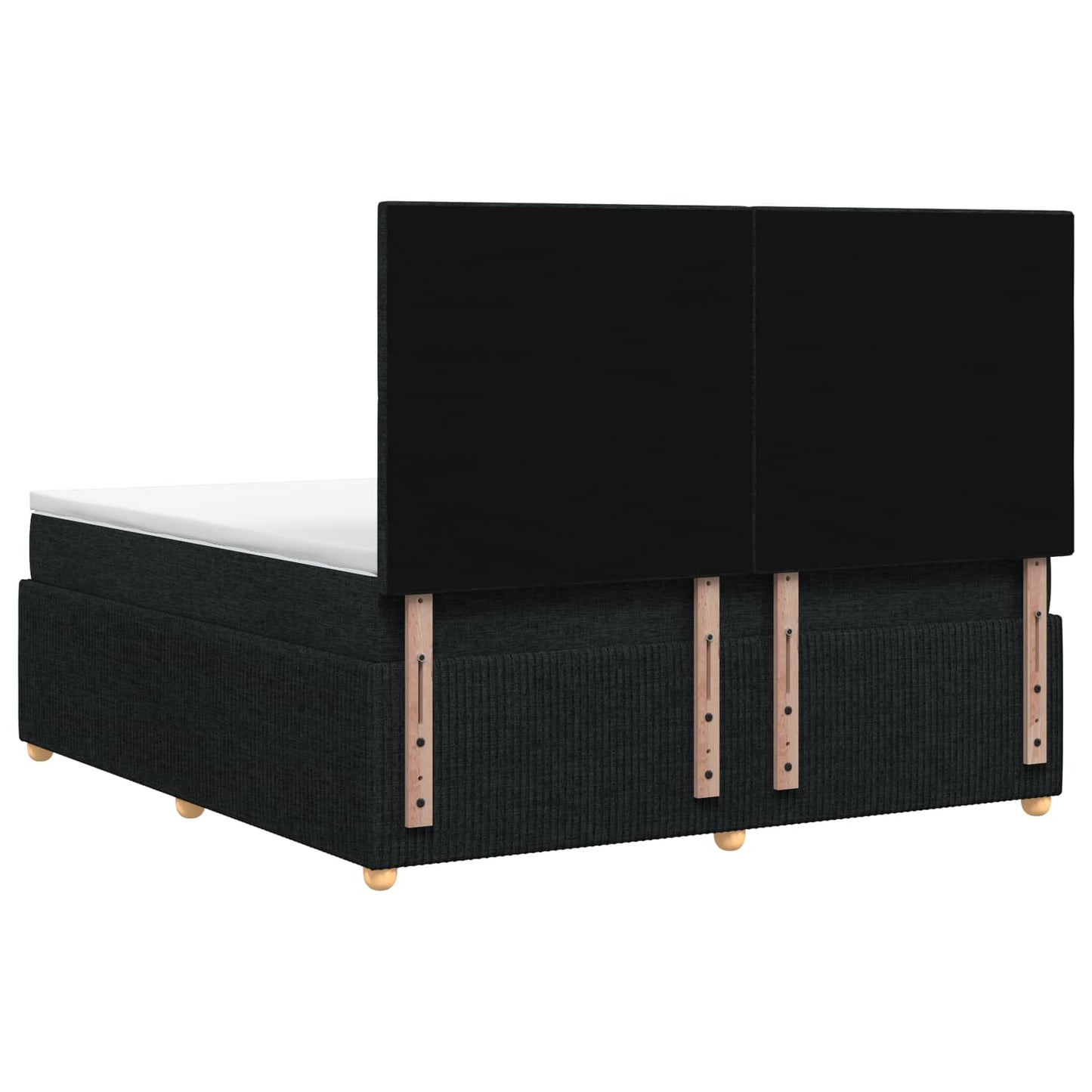 Boxspringbed met matras met hoofdeinde Zwart 140 x 190 cm Stof