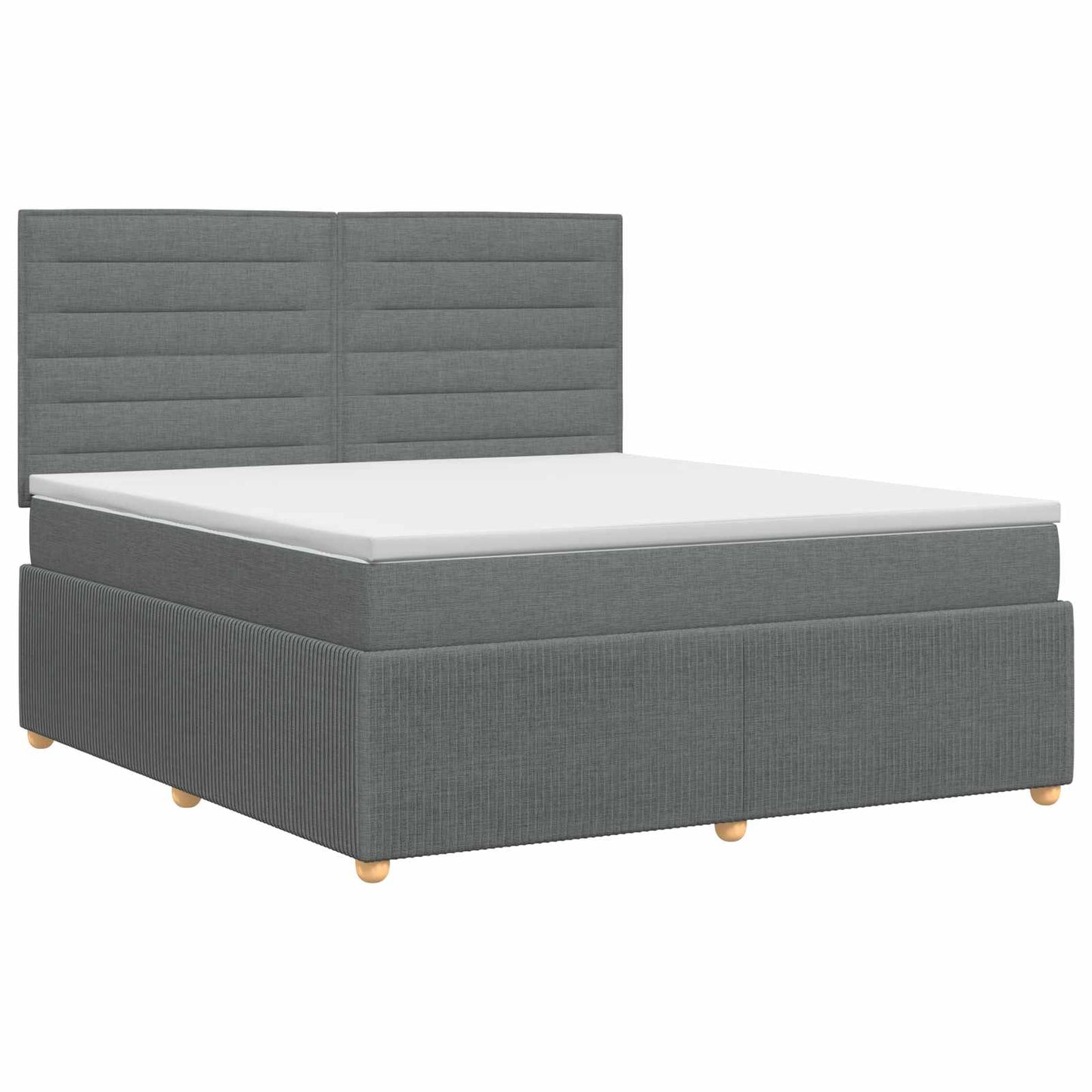 Boxspringbed met matras Donkergrijs 180 x 200 cm Stof