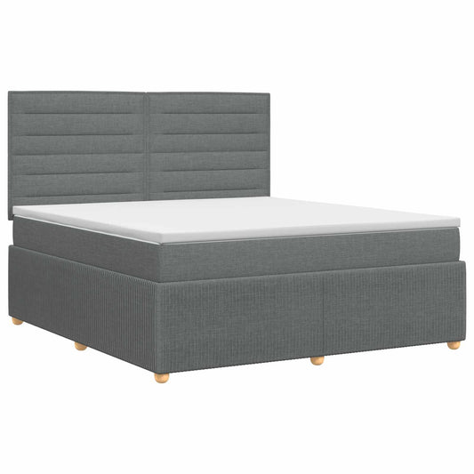 Boxspringbed met matras Donkergrijs 180 x 200 cm Stof is nu te koop bij PeponiXL, paradijselijk wonen!