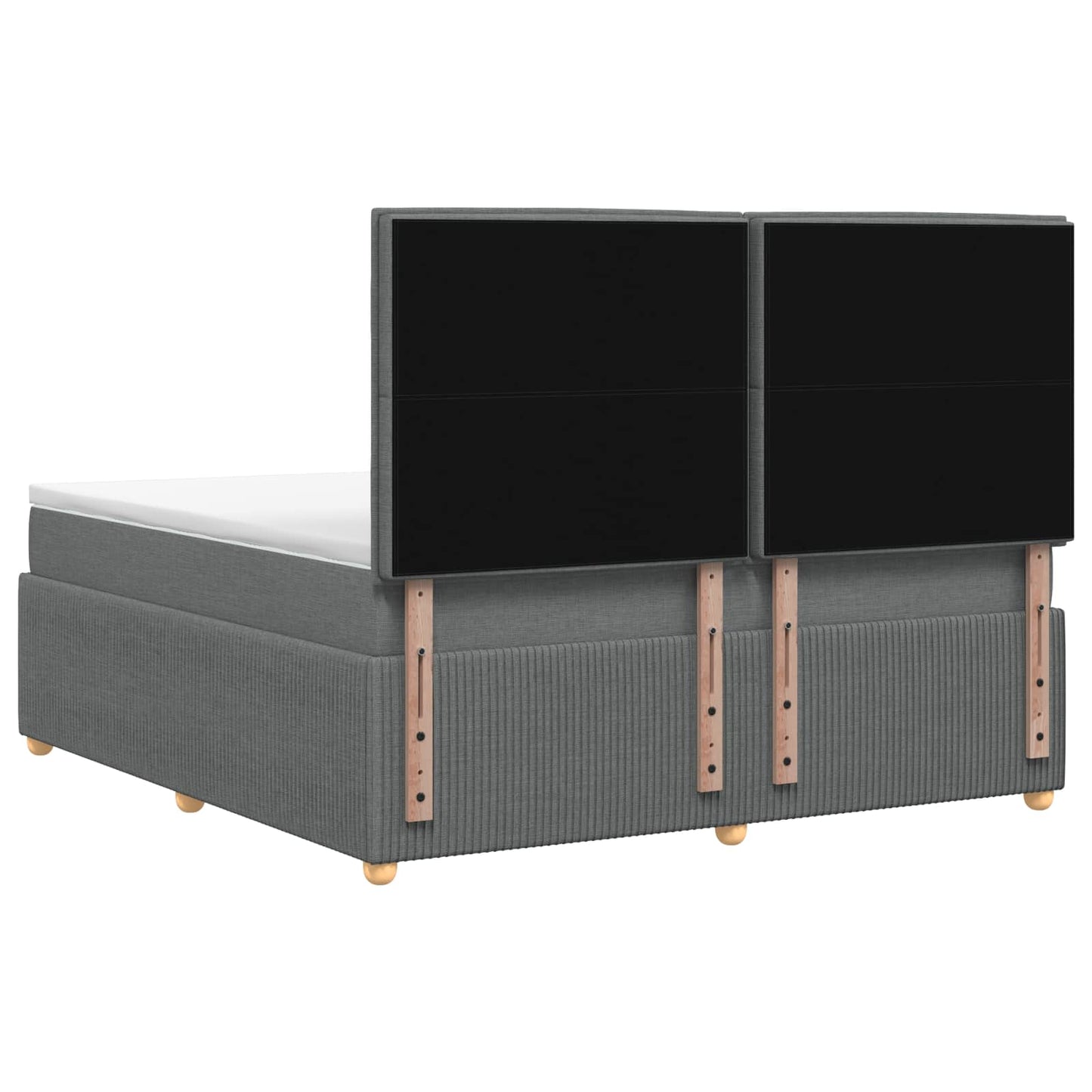 Boxspringbed met matras Donkergrijs 180 x 200 cm Stof