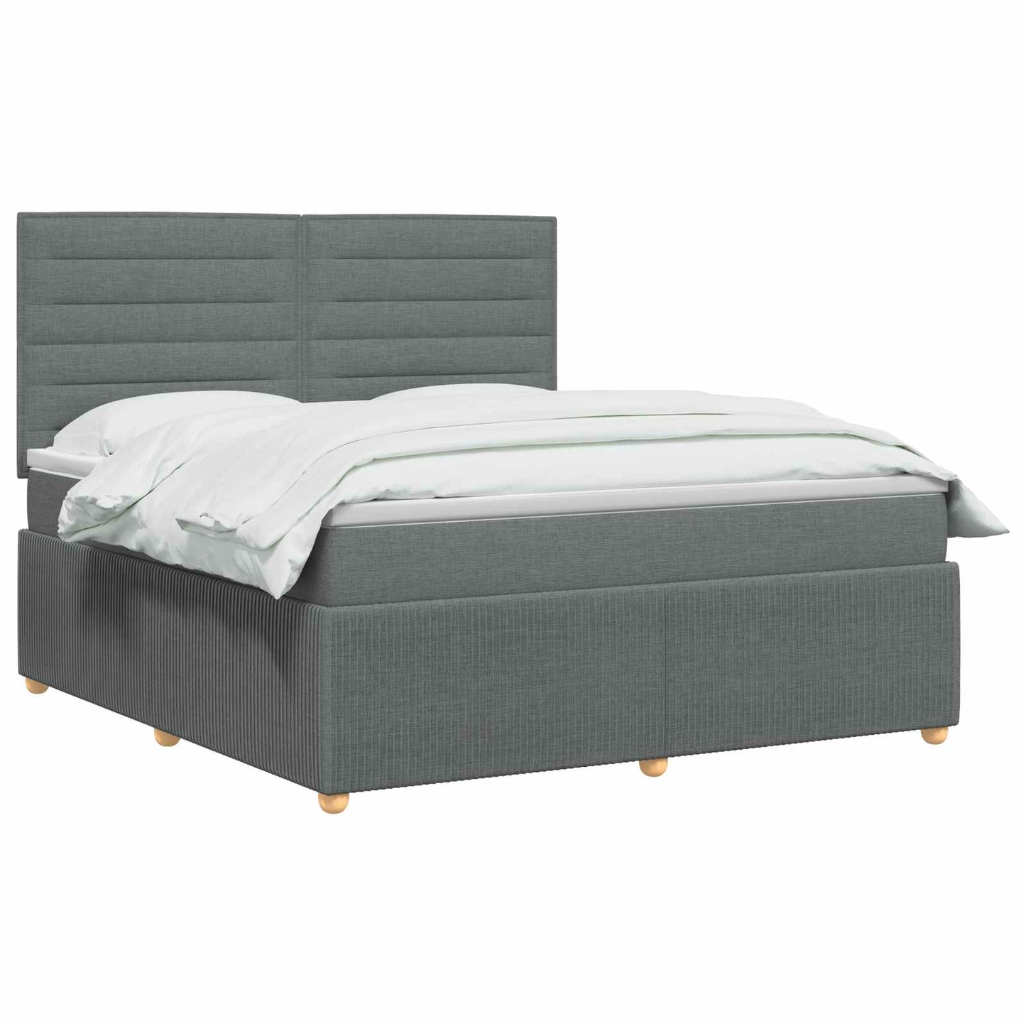Boxspringbed met matras Donkergrijs 180 x 200 cm Stof