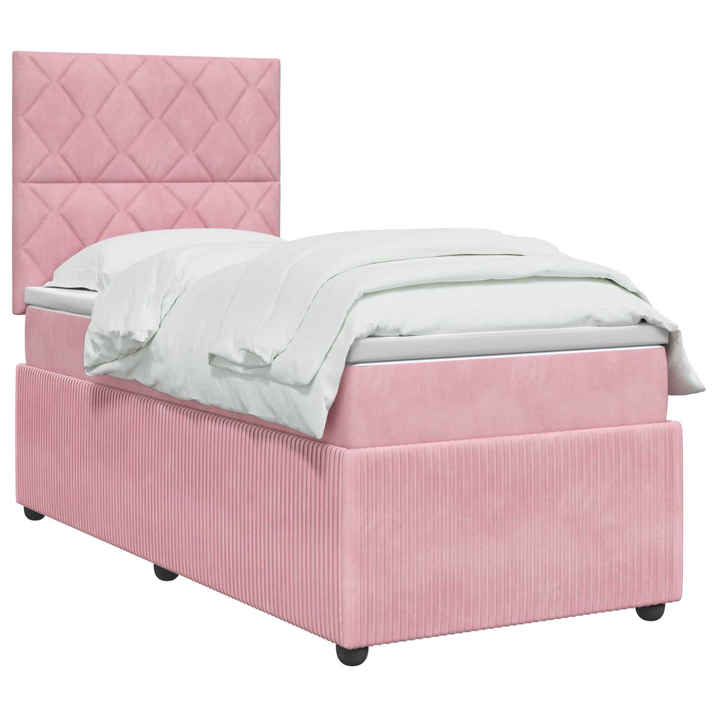 Boxspringbed met matras met hoofdeinde Roze 80 x 200 cm Fluweel