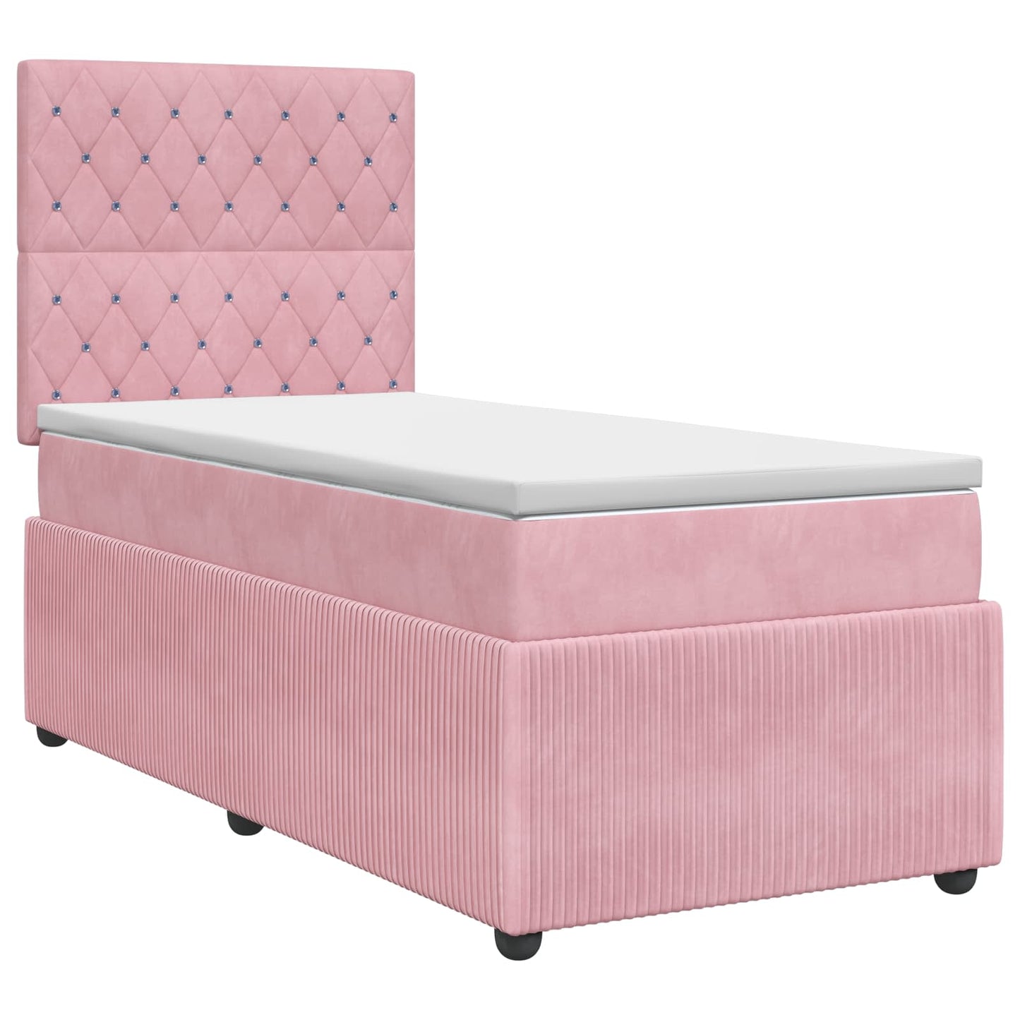 Boxspringbed met matras met hoofdeinde Roze 90 x 190 cm Fluweel