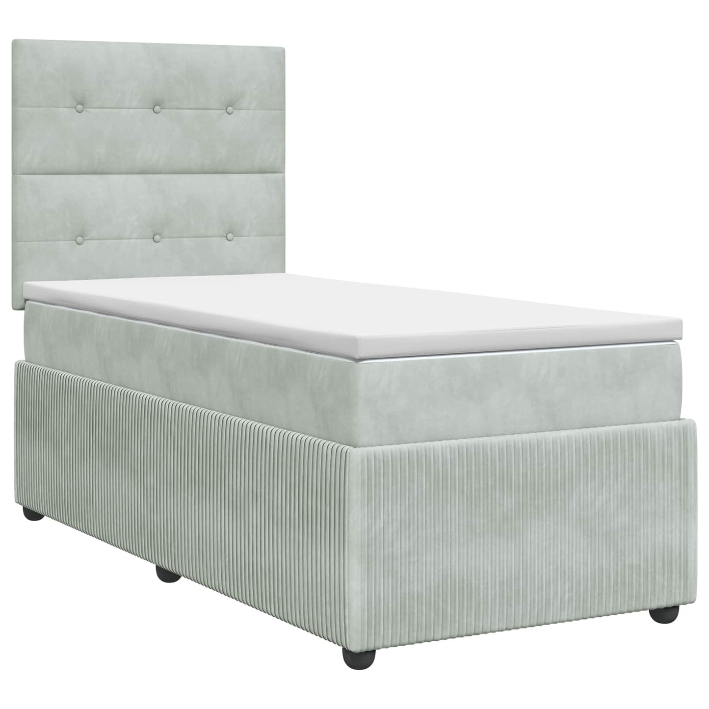 Boxspringbed met matras met hoofdeinde Lichtgrijs Enkel Fluweel is nu te koop bij PeponiXL, paradijselijk wonen!