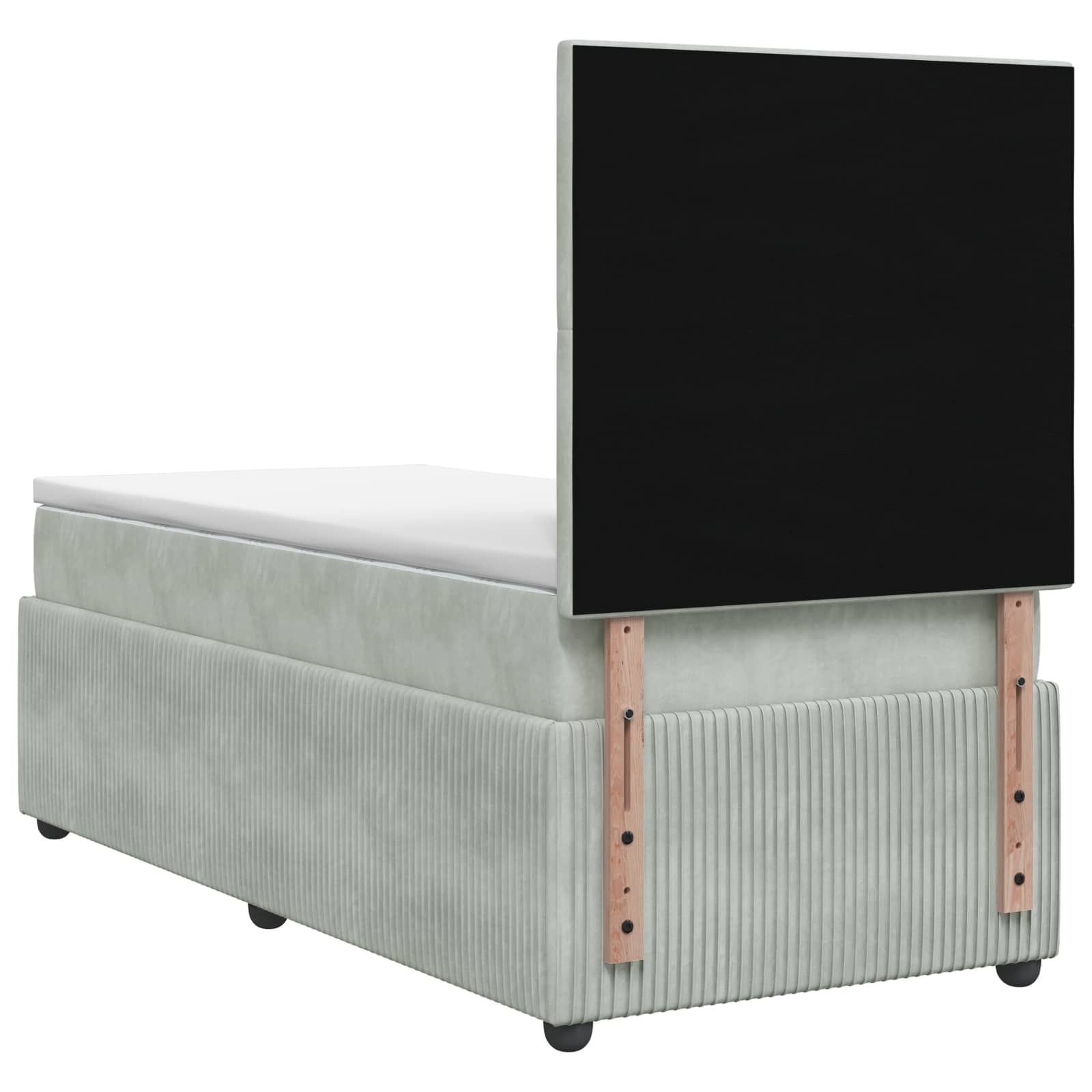 Boxspringbed met matras met hoofdeinde Lichtgrijs Enkel Fluweel is nu te koop bij PeponiXL, paradijselijk wonen!