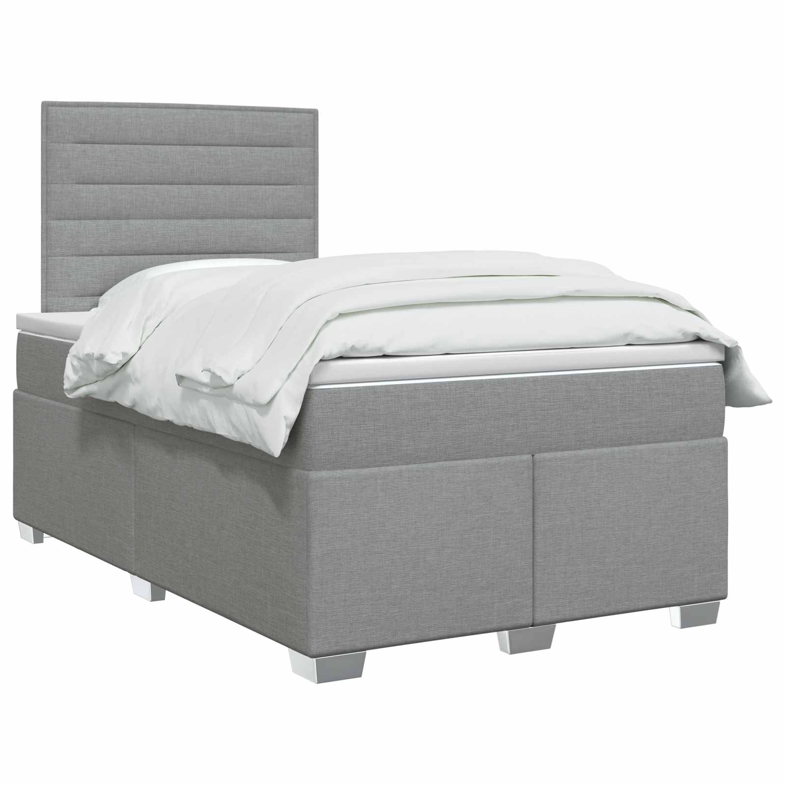 Boxspringbed met matras Lichtgrijs 120 x 190 cm Stof is nu te koop bij PeponiXL, paradijselijk wonen!