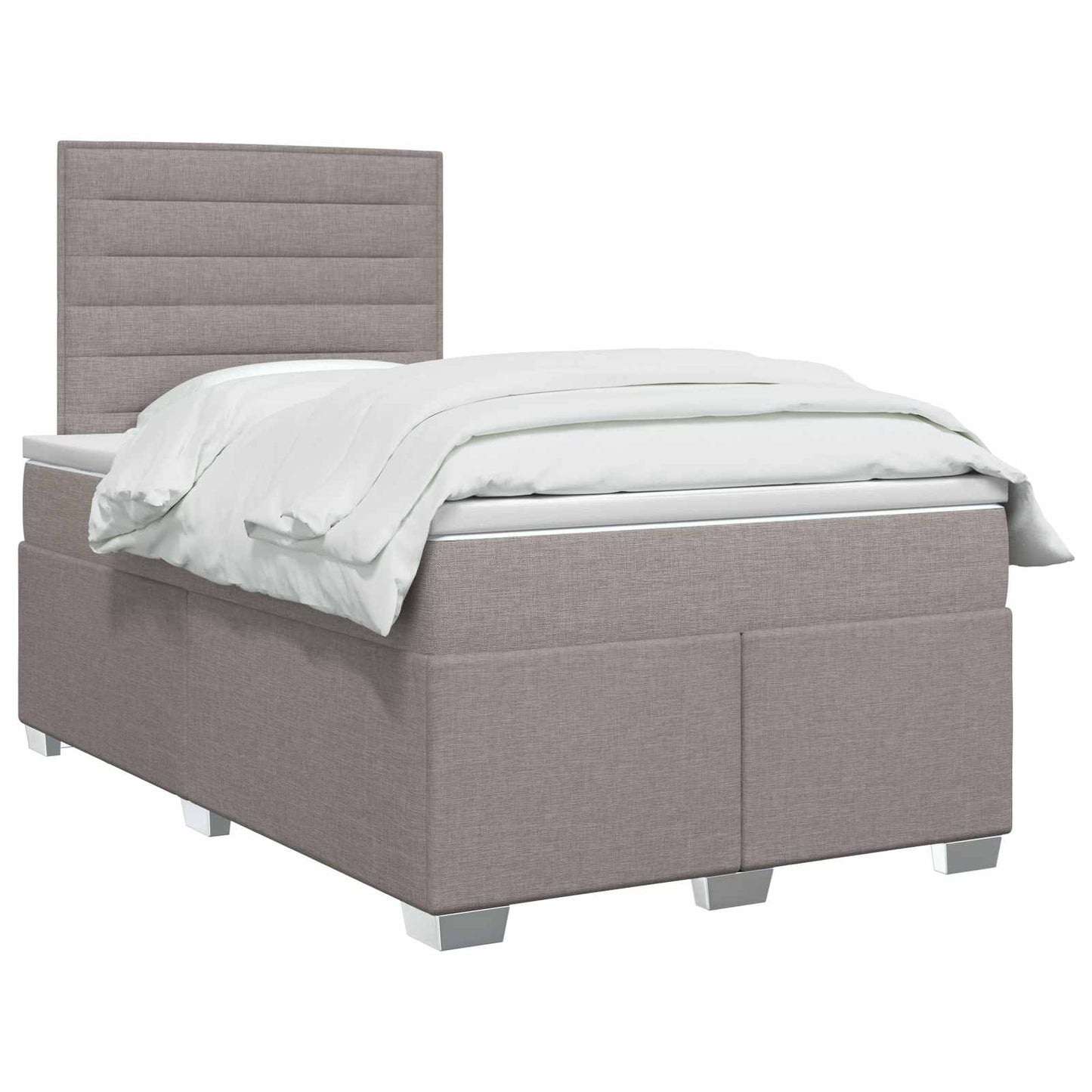 Boxspringbed met matras met hoofdeinde Taupe 120 x 190 cm Stof is nu te koop bij PeponiXL, paradijselijk wonen!