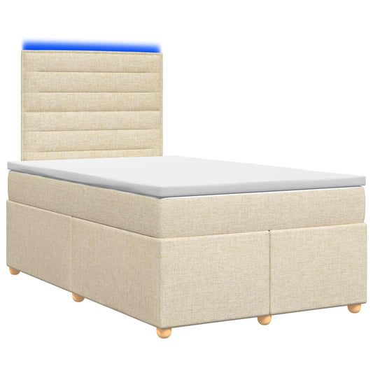 Boxspringbed met matras Crèmekleurig 120 x 190 cm Stof is nu te koop bij PeponiXL, paradijselijk wonen!