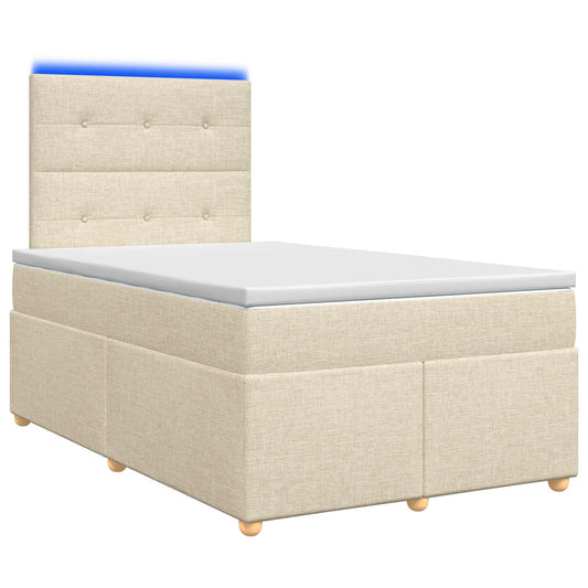 Boxspringbed met matras Crèmekleurig 120 x 190 cm Stof is nu te koop bij PeponiXL, paradijselijk wonen!
