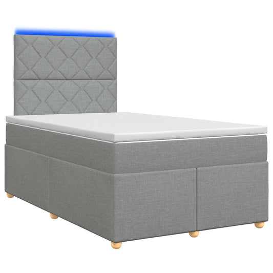 Boxspringbed met matras Lichtgrijs 120 x 190 cm Stof is nu te koop bij PeponiXL, paradijselijk wonen!