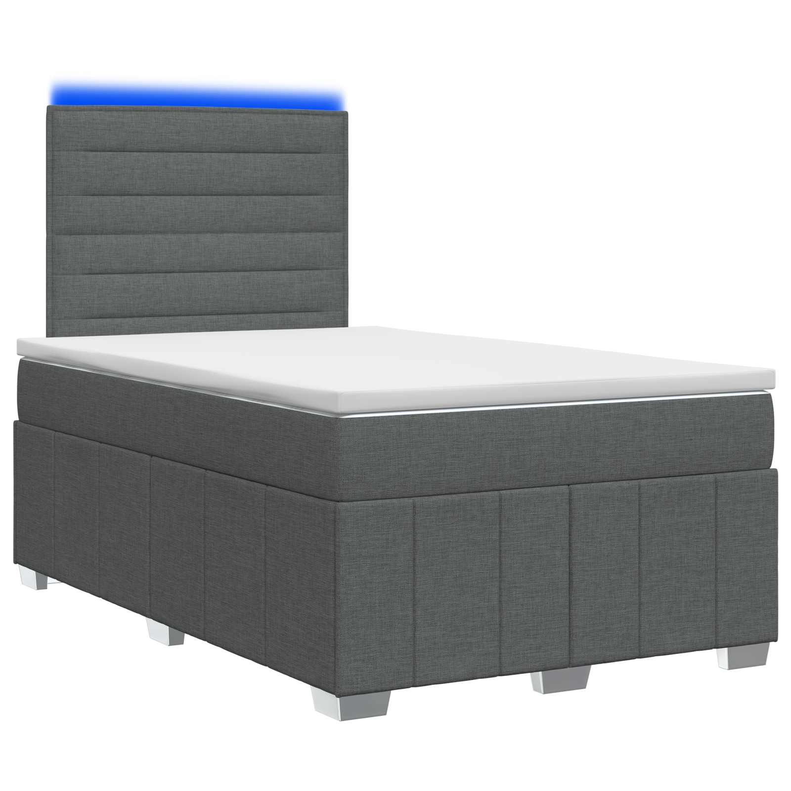 LED Boxspring Bed met Matras Donkergrijs 120 x 190 cm Stof is nu te koop bij PeponiXL, paradijselijk wonen!