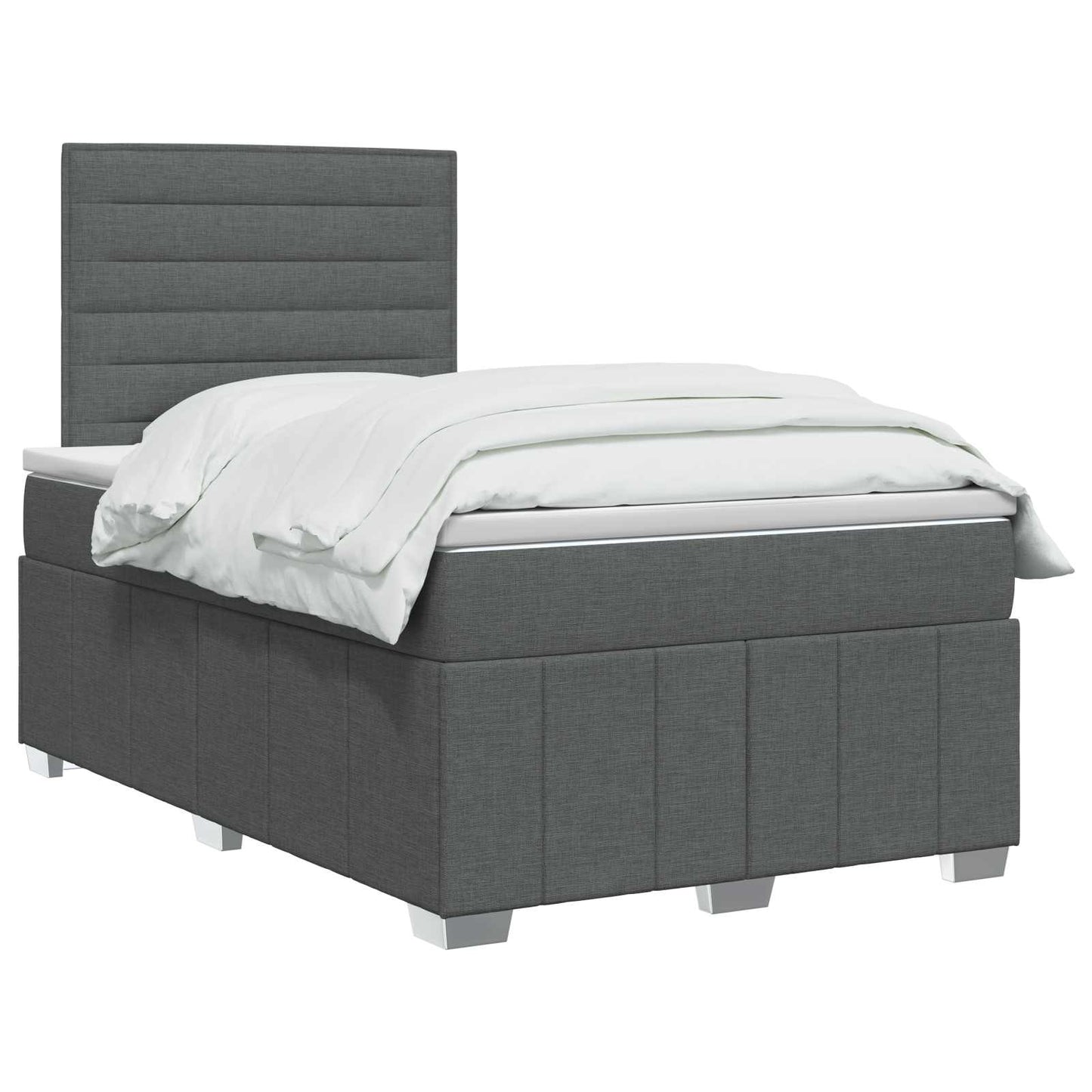 LED Boxspring Bed met Matras Donkergrijs 120 x 190 cm Stof is nu te koop bij PeponiXL, paradijselijk wonen!