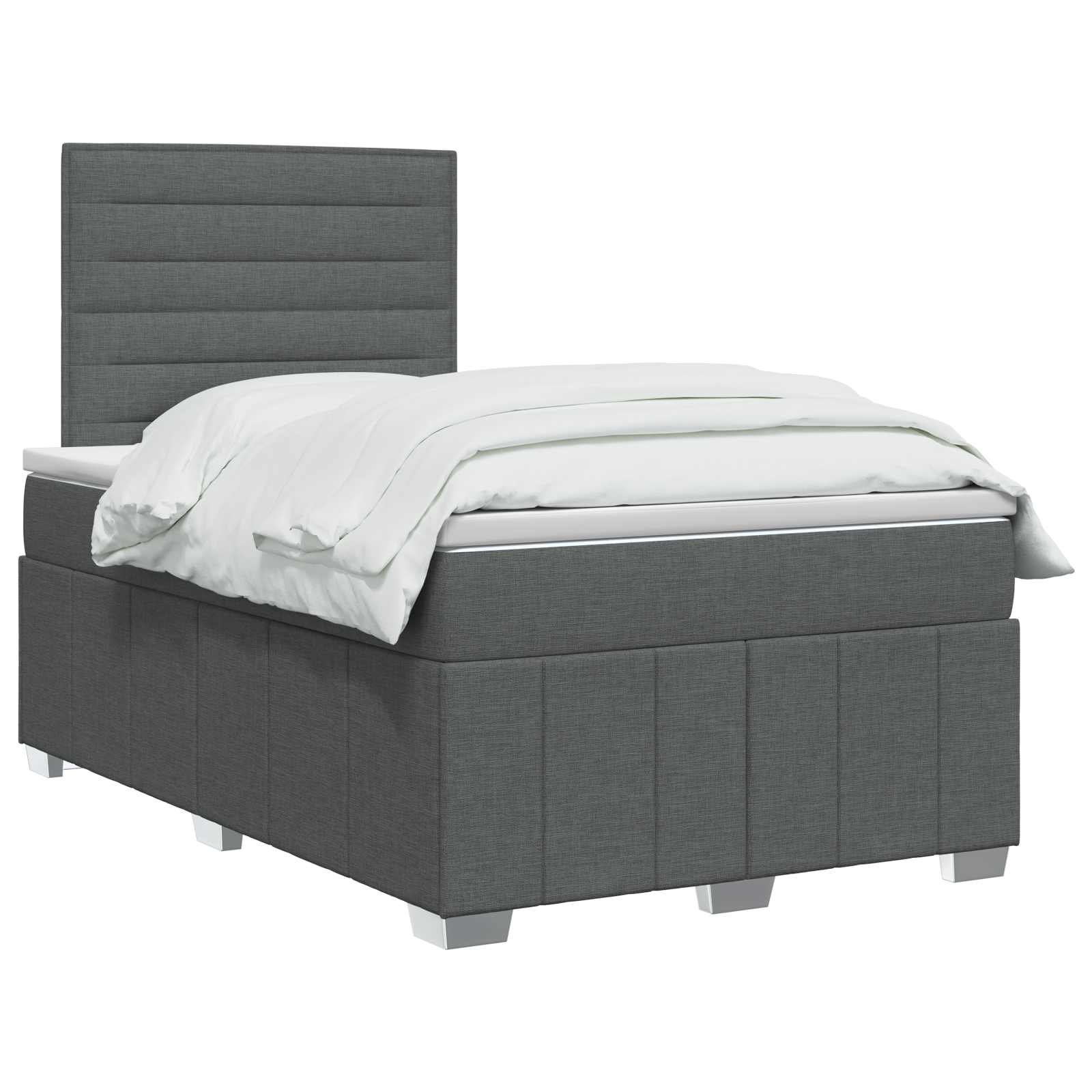 LED Boxspring Bed met Matras Donkergrijs 120 x 190 cm Stof is nu te koop bij PeponiXL, paradijselijk wonen!