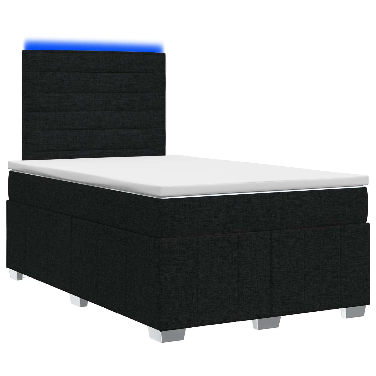 LED Boxspring Bed met Matras Zwart 120 x 190 cm Stof is nu te koop bij PeponiXL, paradijselijk wonen!