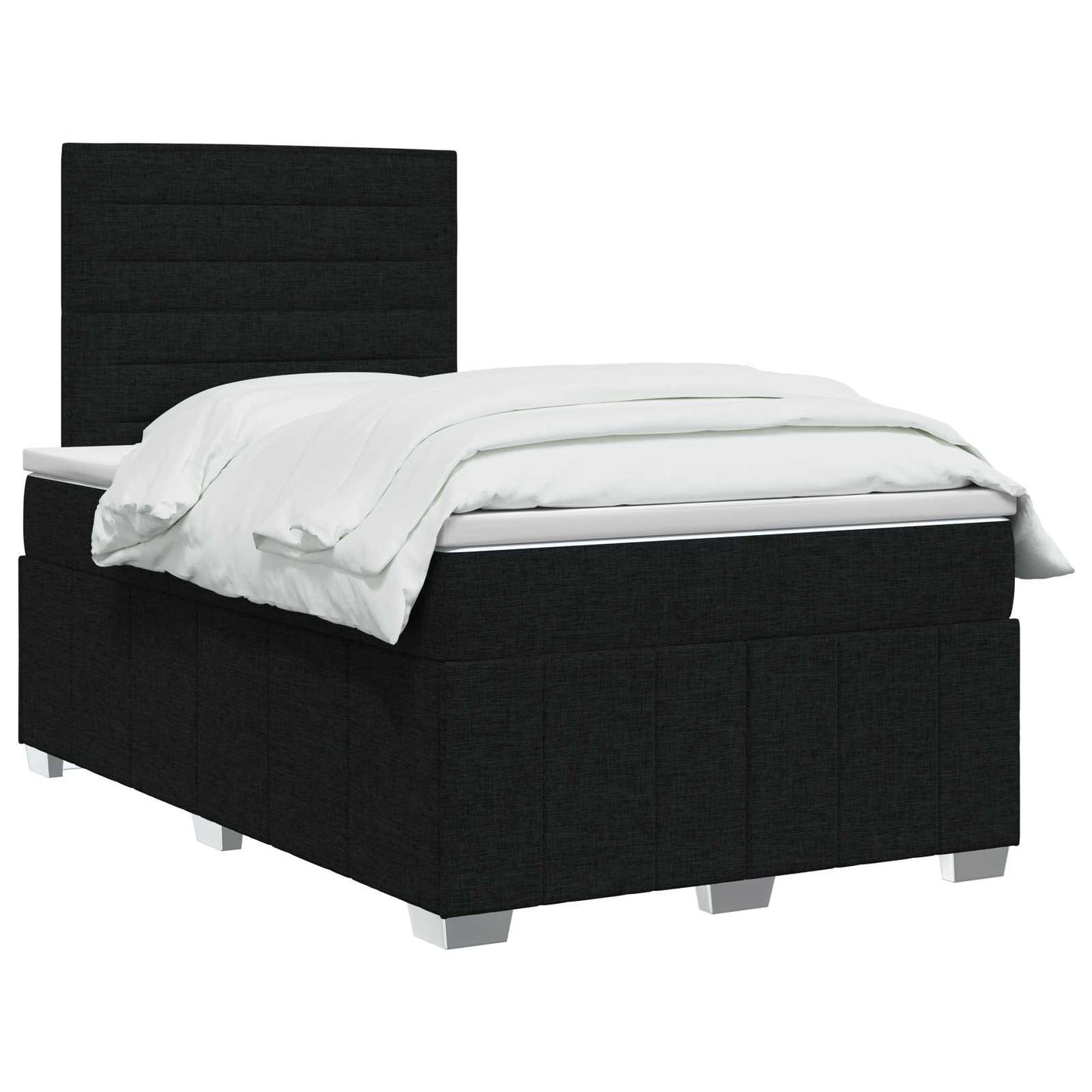 LED Boxspring Bed met Matras Zwart 120 x 190 cm Stof is nu te koop bij PeponiXL, paradijselijk wonen!
