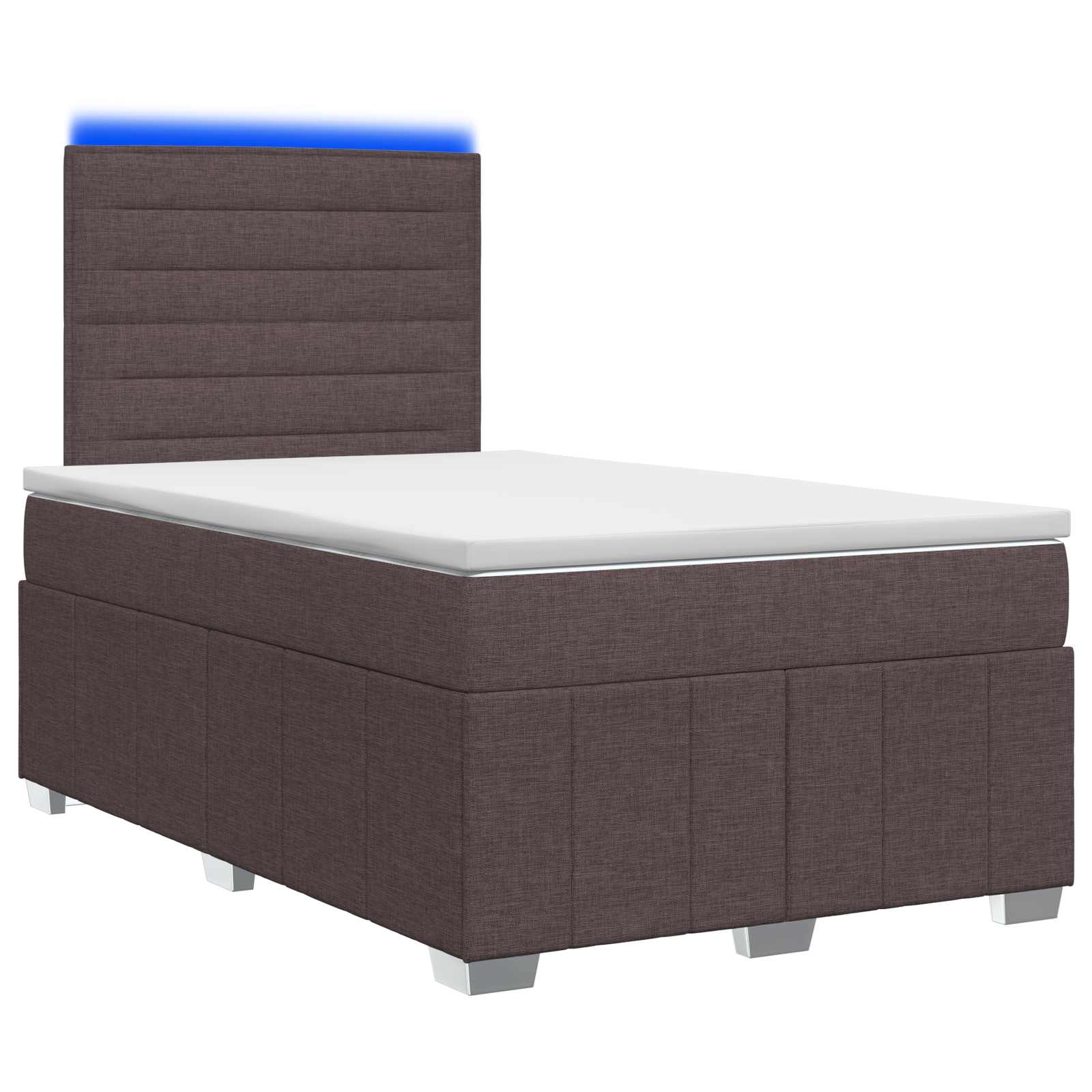 LED Boxspring Bed met Matras Donkerbruin 120 x 190 cm Stof is nu te koop bij PeponiXL, paradijselijk wonen!