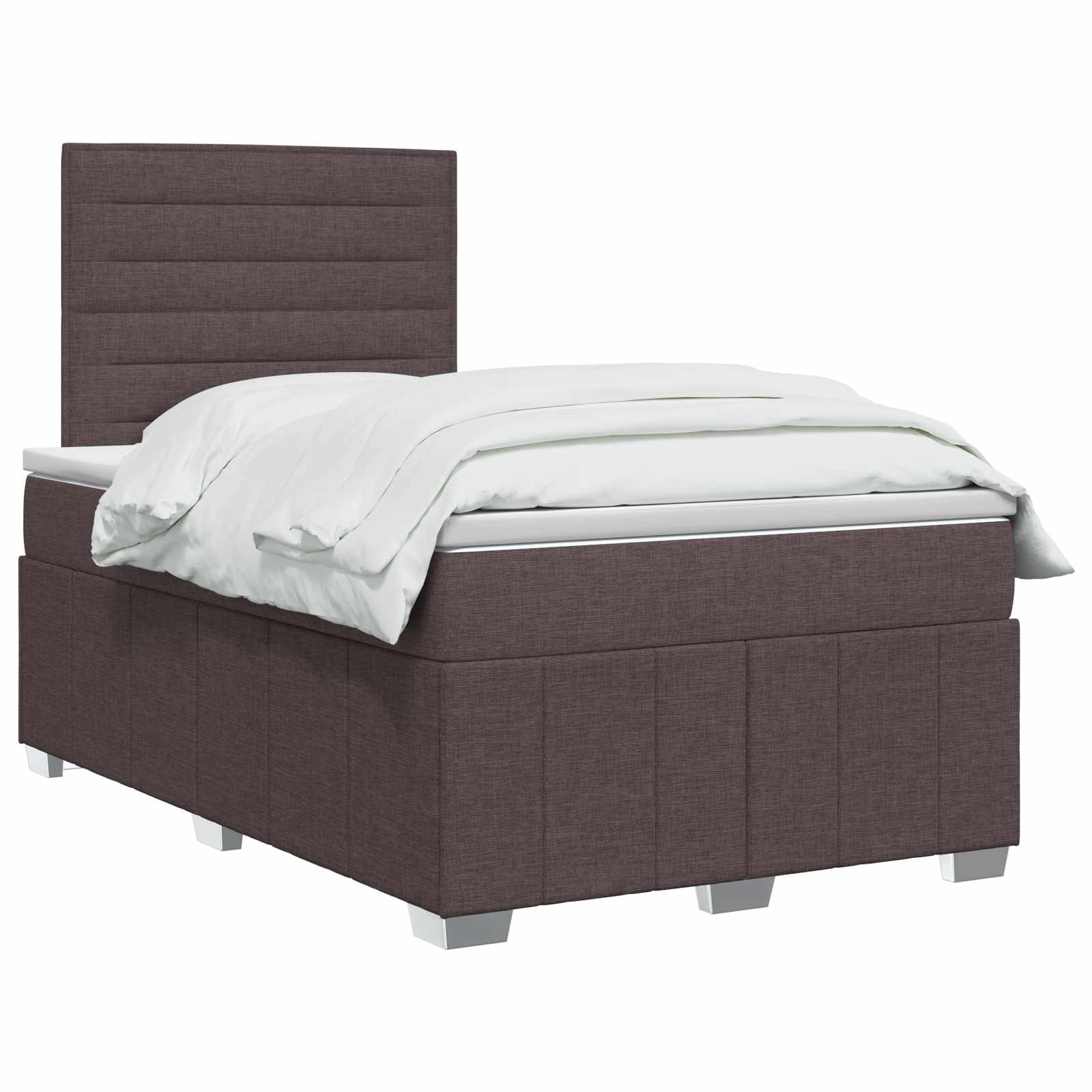 LED Boxspring Bed met Matras Donkerbruin 120 x 190 cm Stof is nu te koop bij PeponiXL, paradijselijk wonen!