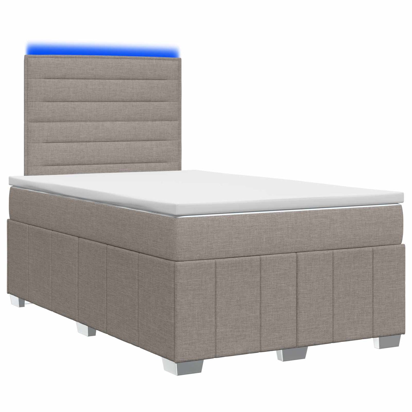 LED Boxspring Bed met Matras Taupe 120 x 190 cm Stof is nu te koop bij PeponiXL, paradijselijk wonen!