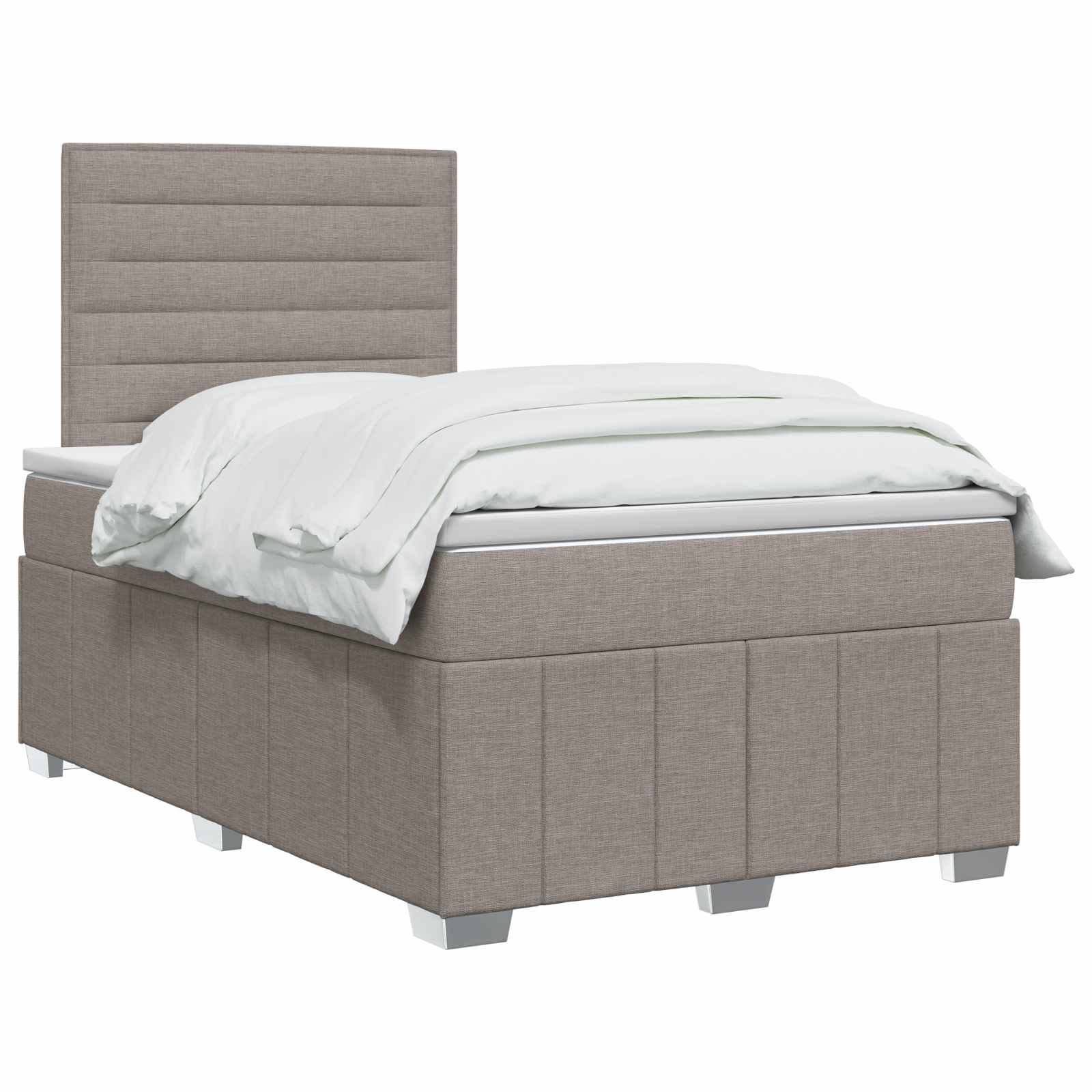 LED Boxspring Bed met Matras Taupe 120 x 190 cm Stof is nu te koop bij PeponiXL, paradijselijk wonen!