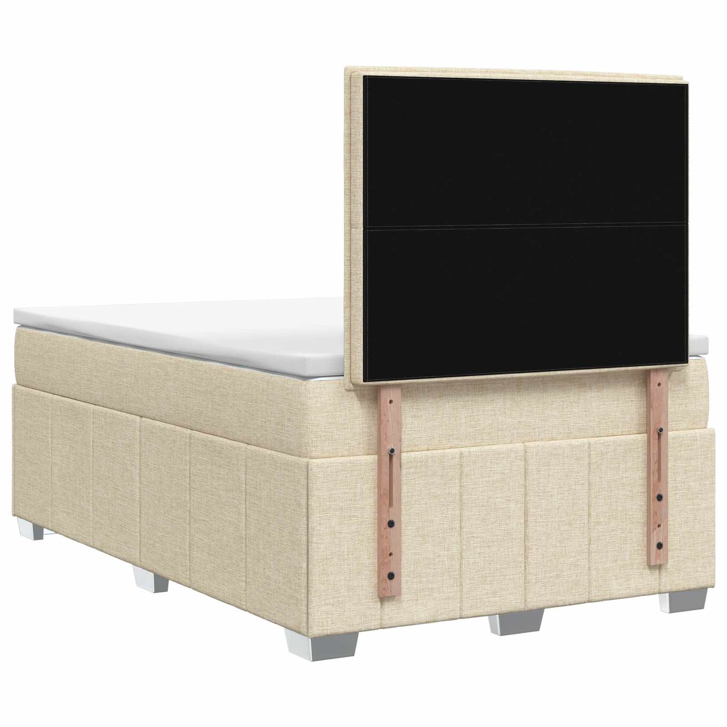 LED Boxspring Bed met Matras Crèmekleurig 120 x 190 cm Stof is nu te koop bij PeponiXL, paradijselijk wonen!