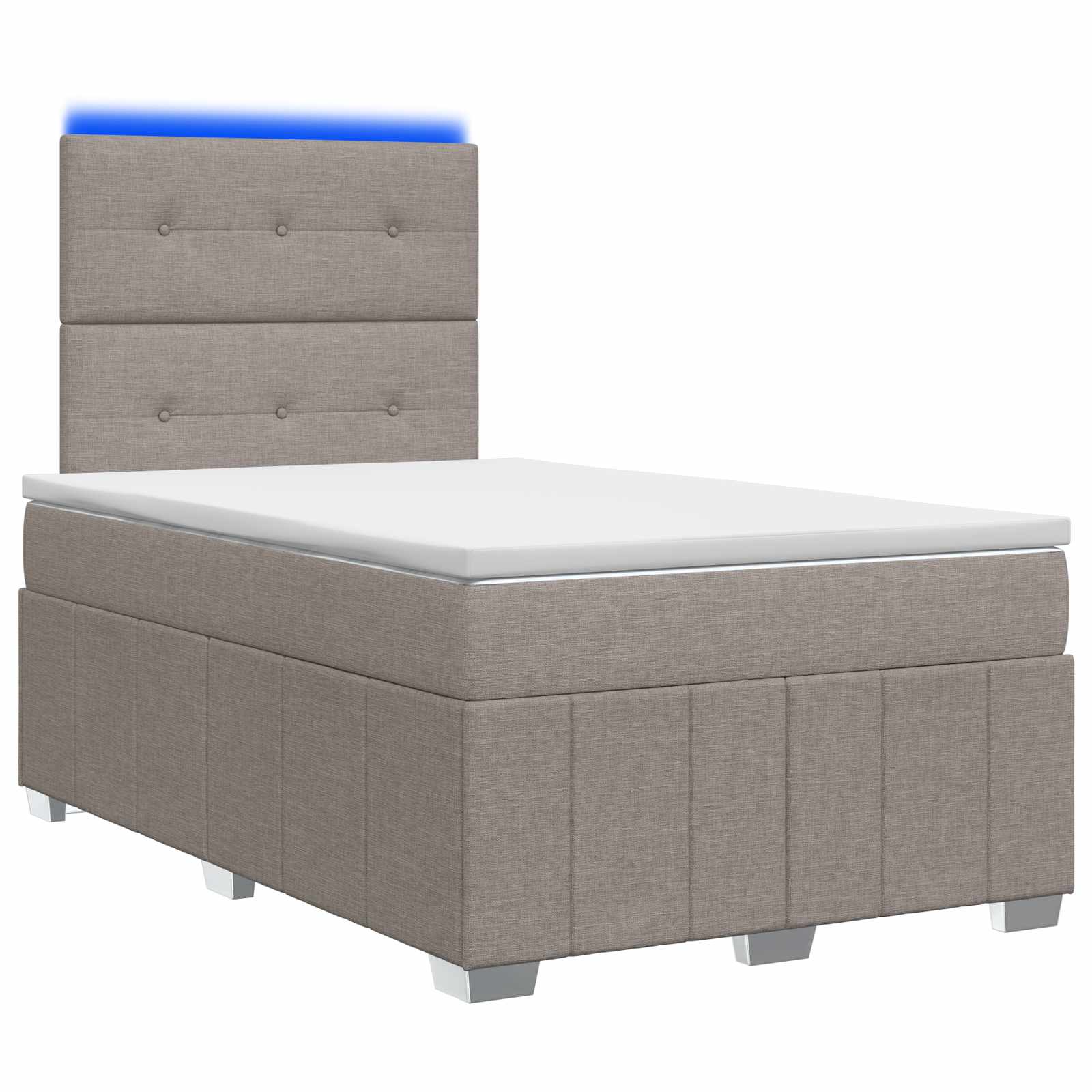 LED Boxspring Bed met Matras Taupe 120 x 190 cm Stof is nu te koop bij PeponiXL, paradijselijk wonen!