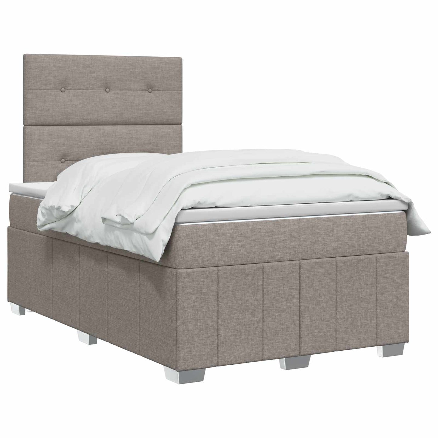 LED Boxspring Bed met Matras Taupe 120 x 190 cm Stof is nu te koop bij PeponiXL, paradijselijk wonen!