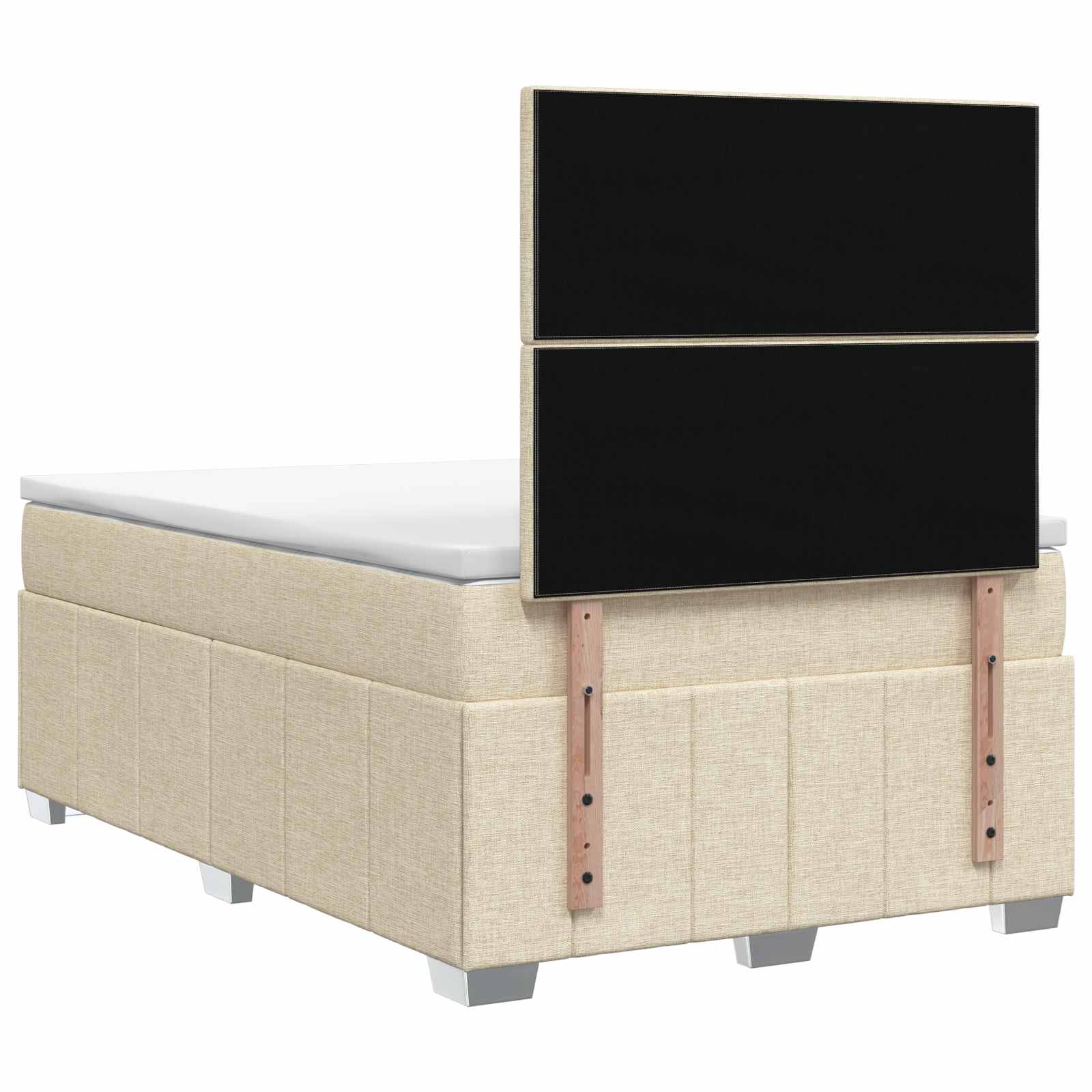 LED Boxspring Bed met Matras Crèmekleurig 120 x 190 cm Stof is nu te koop bij PeponiXL, paradijselijk wonen!