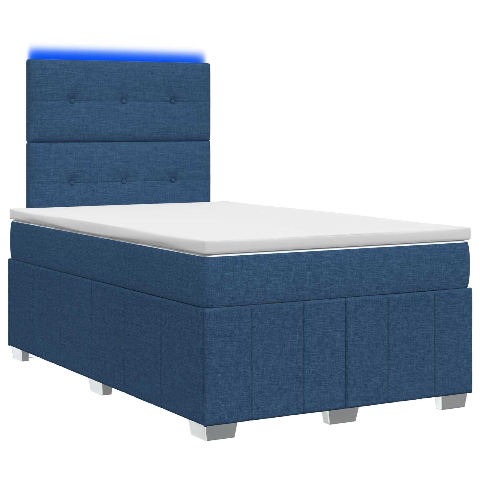 LED Boxspring Bed met Matras Blauw 120 x 190 cm Stof is nu te koop bij PeponiXL, paradijselijk wonen!
