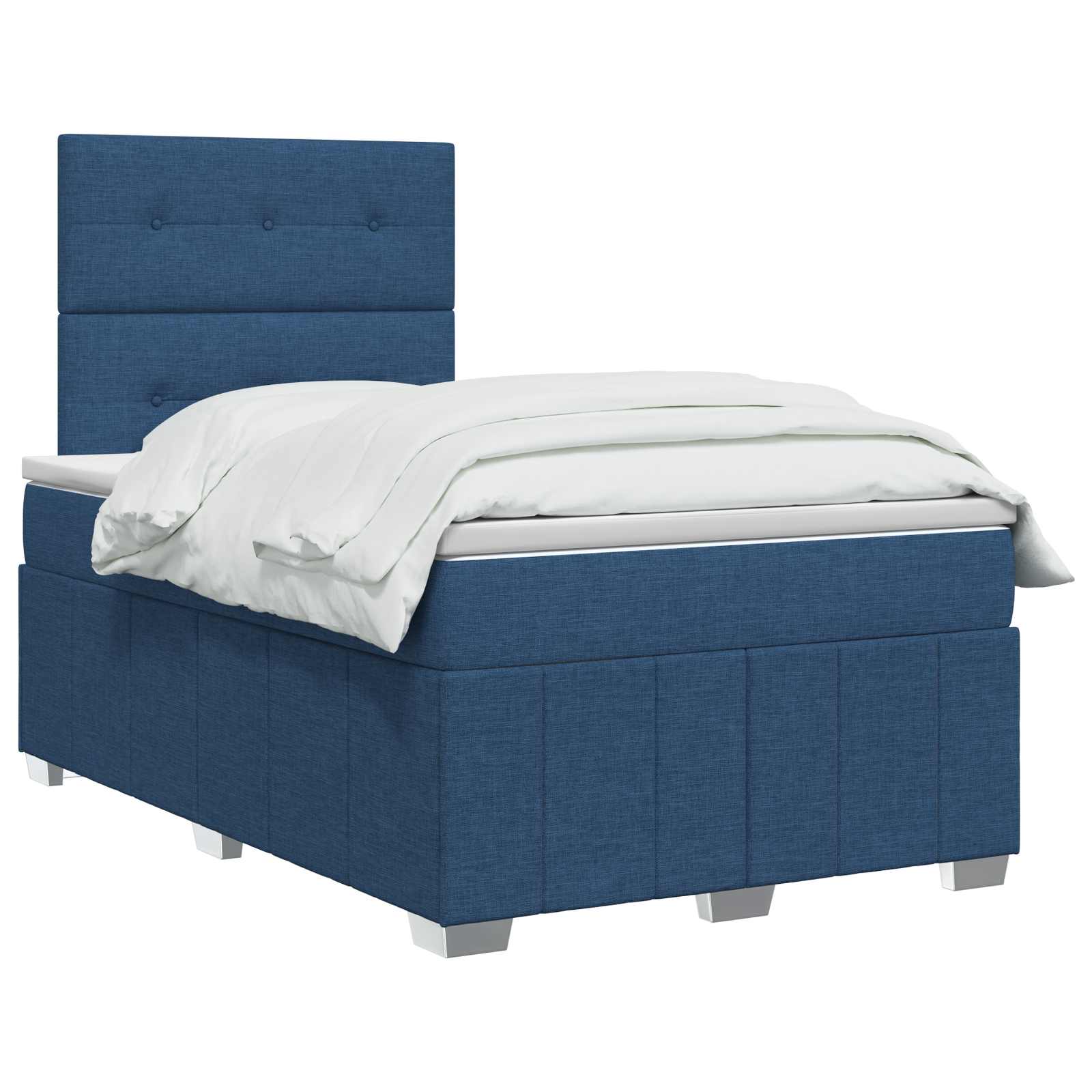 LED Boxspring Bed met Matras Blauw 120 x 190 cm Stof is nu te koop bij PeponiXL, paradijselijk wonen!