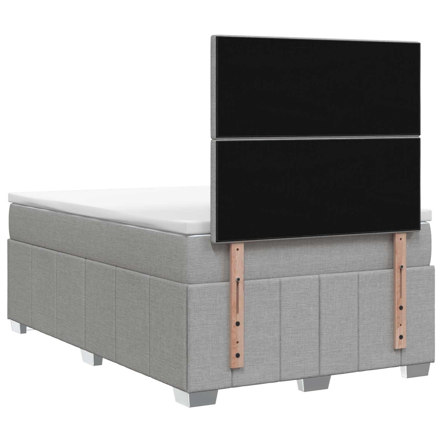 LED Boxspring Bed met Matras Lichtgrijs 120 x 190 cm Stof is nu te koop bij PeponiXL, paradijselijk wonen!