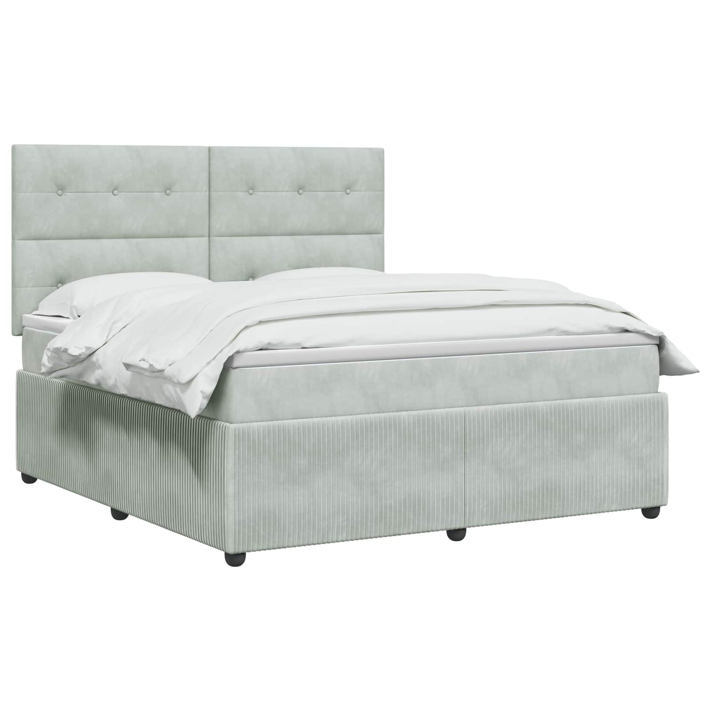 LED Boxspring Bed met Matras Lichtgrijs 140 x 200 cm Fluweel is nu te koop bij PeponiXL, paradijselijk wonen!