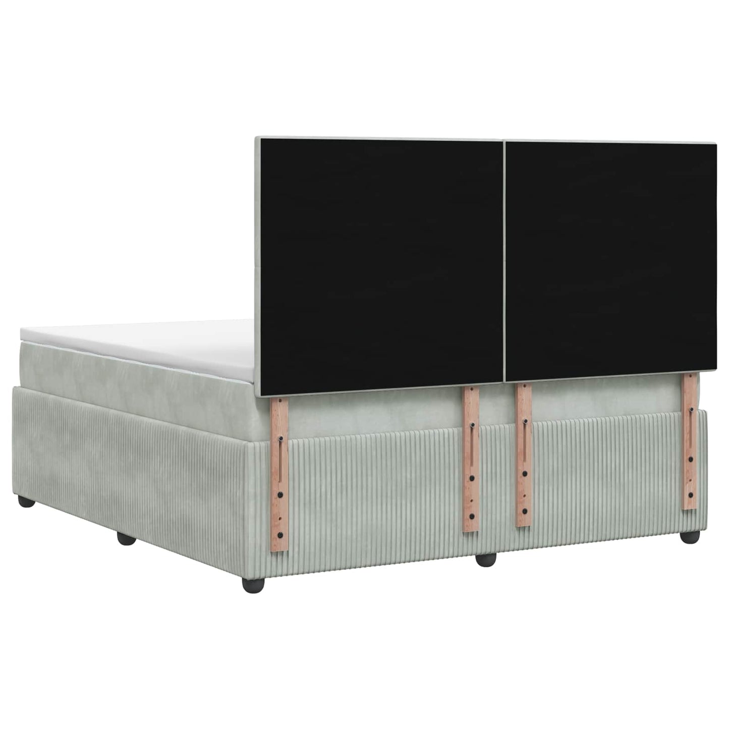 LED Boxspring Bed met Matras Lichtgrijs 160 x 200 cm Fluweel