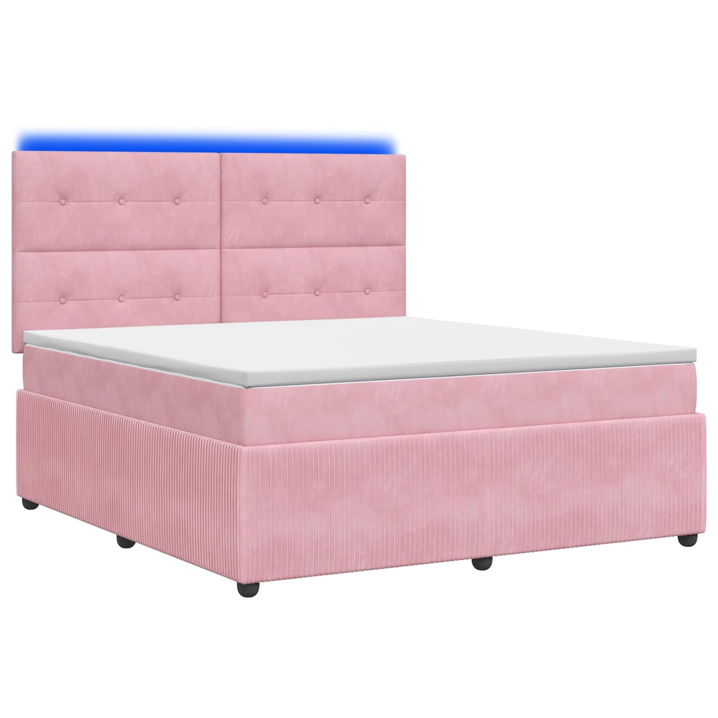 LED Boxspring Bed met Matras Roze 160 x 200 cm Fluweel