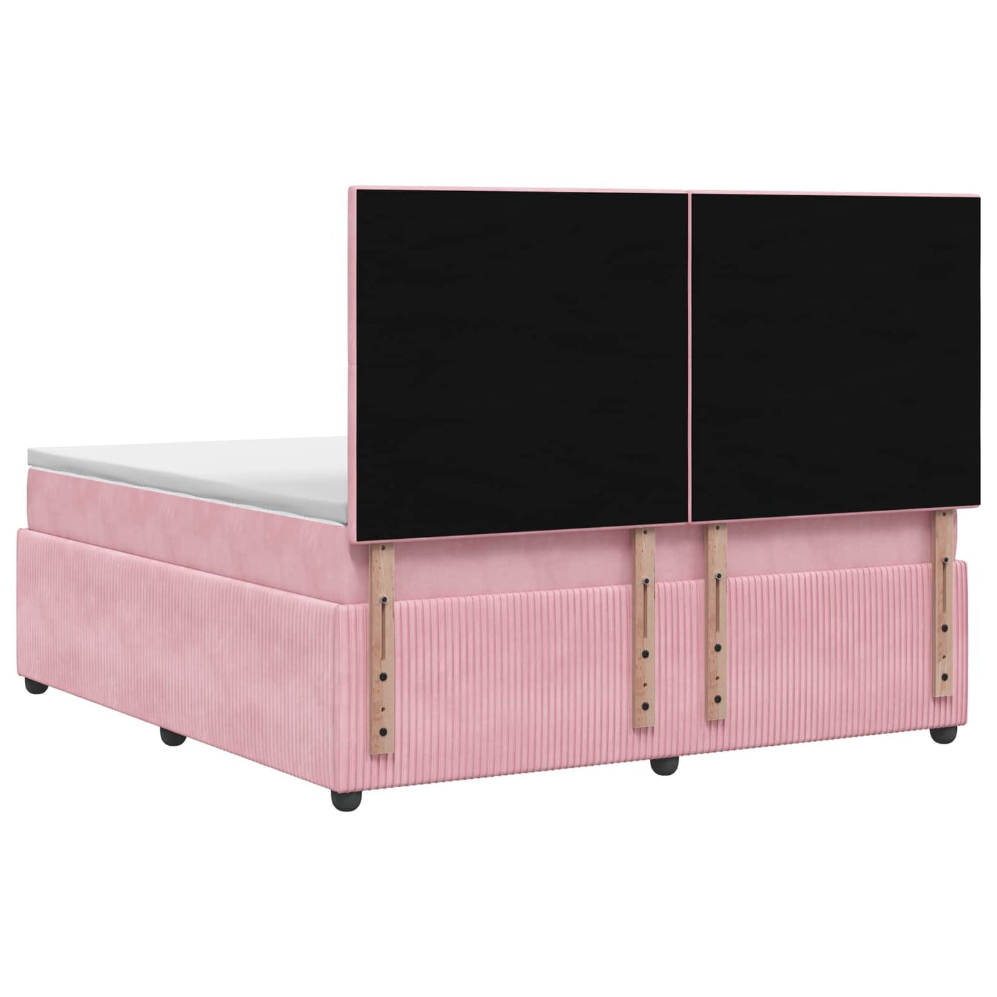LED Boxspring Bed met Matras Roze 180 x 200 cm Fluweel