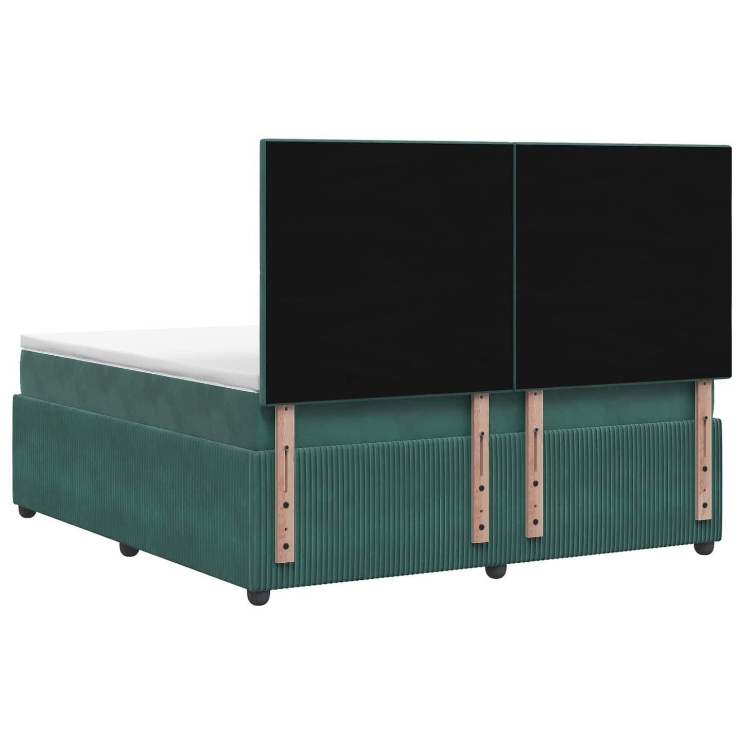 LED Boxspring Bed met Matras Donkergroen 200 x 200 cm Fluweel