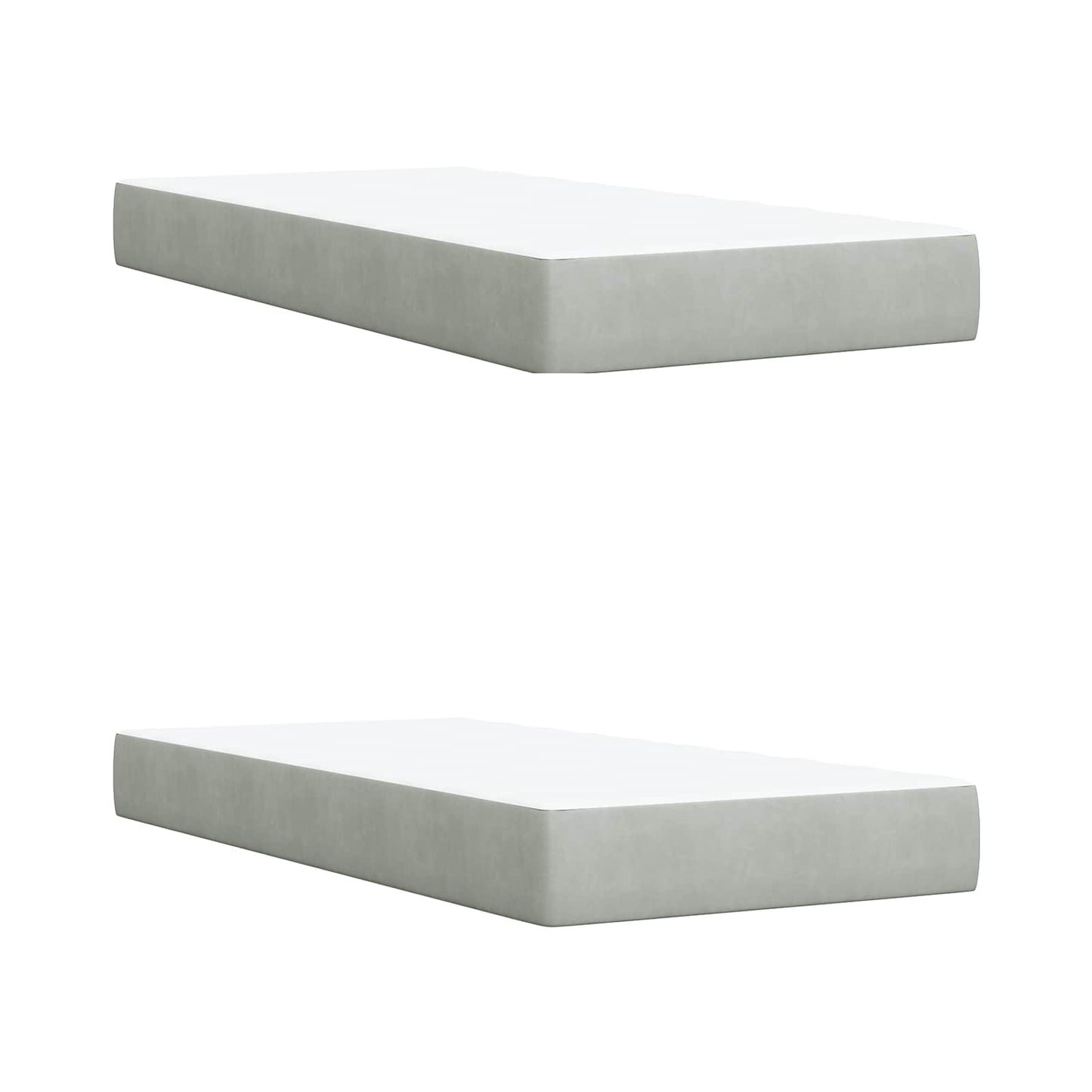 LED Boxspring Bed met Matras Lichtgrijs 200 x 200 cm Fluweel