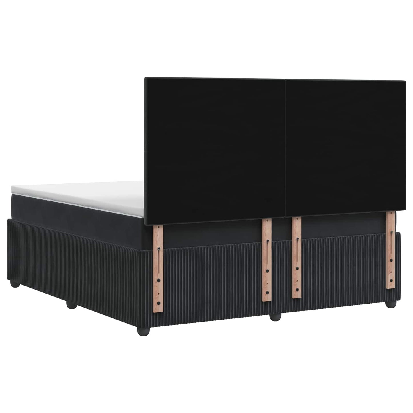 LED Boxspring Bed met Matras Zwart 200 x 200 cm Fluweel