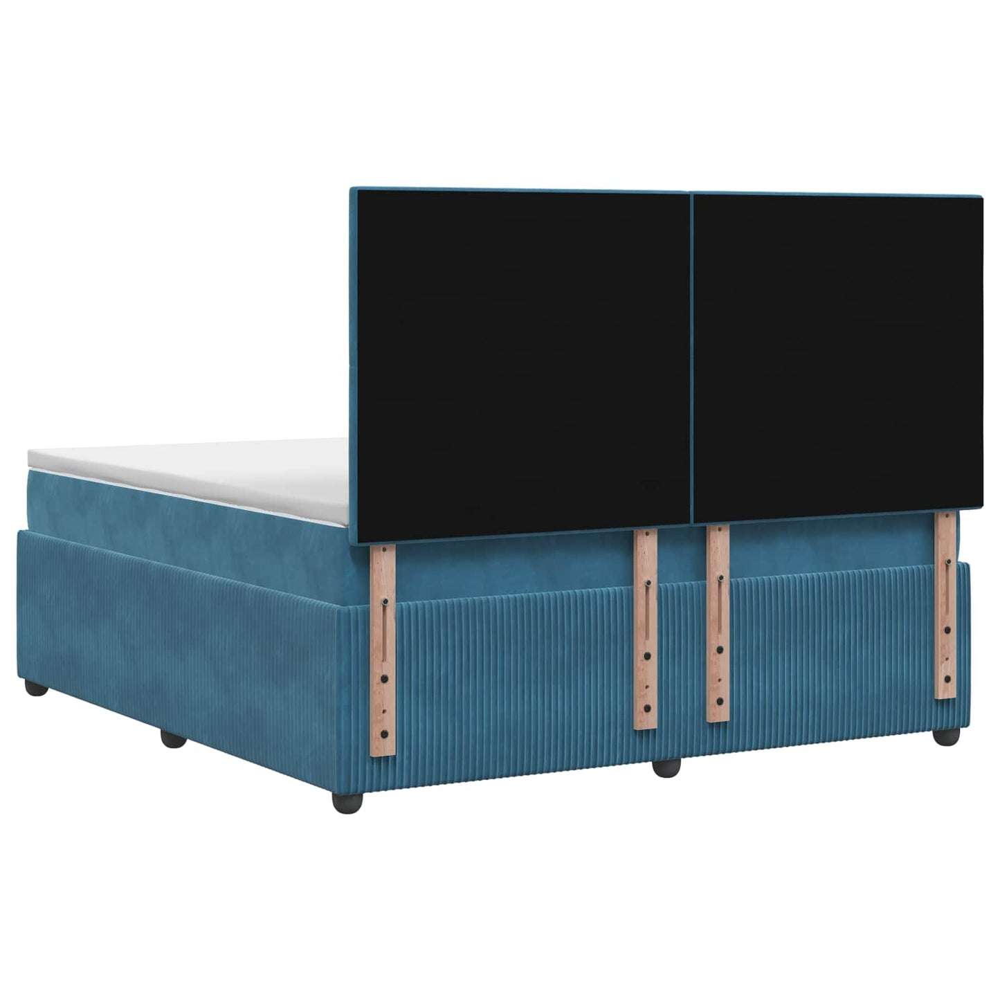 LED Boxspring Bed met Matras Blauw 200 x 200 cm Fluweel