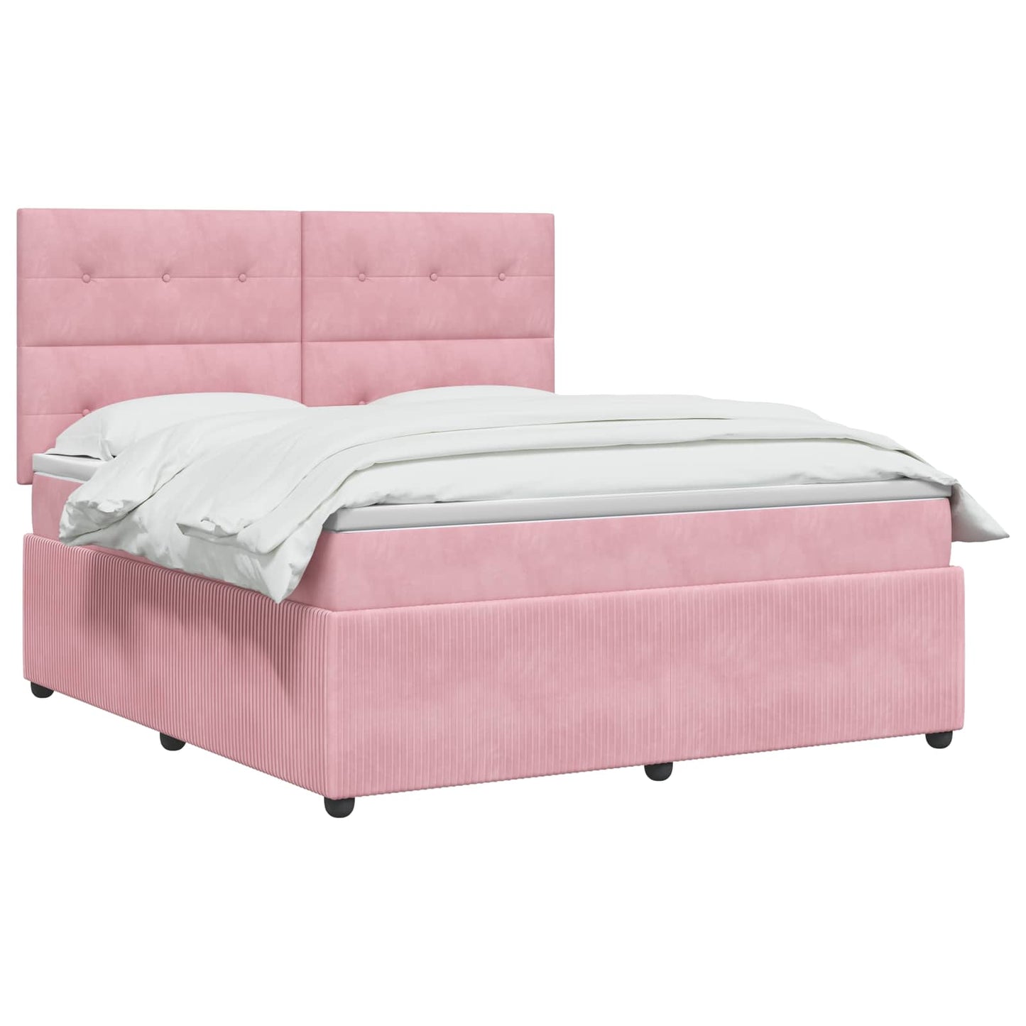 LED Boxspring Bed met Matras Roze 200 x 200 cm Fluweel