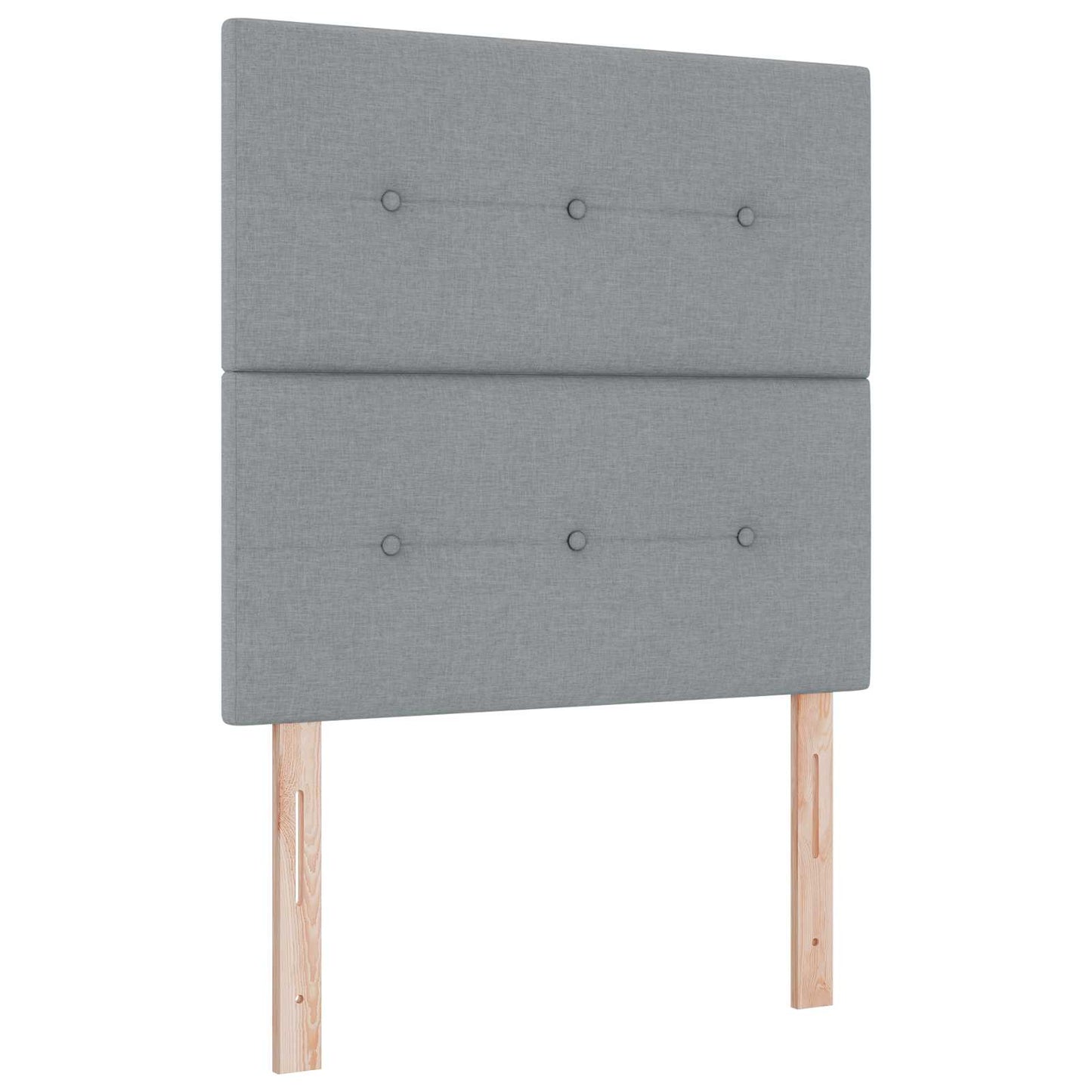 LED Boxspring Bed met Matras Lichtgrijs 90 x 190 cm Stof
