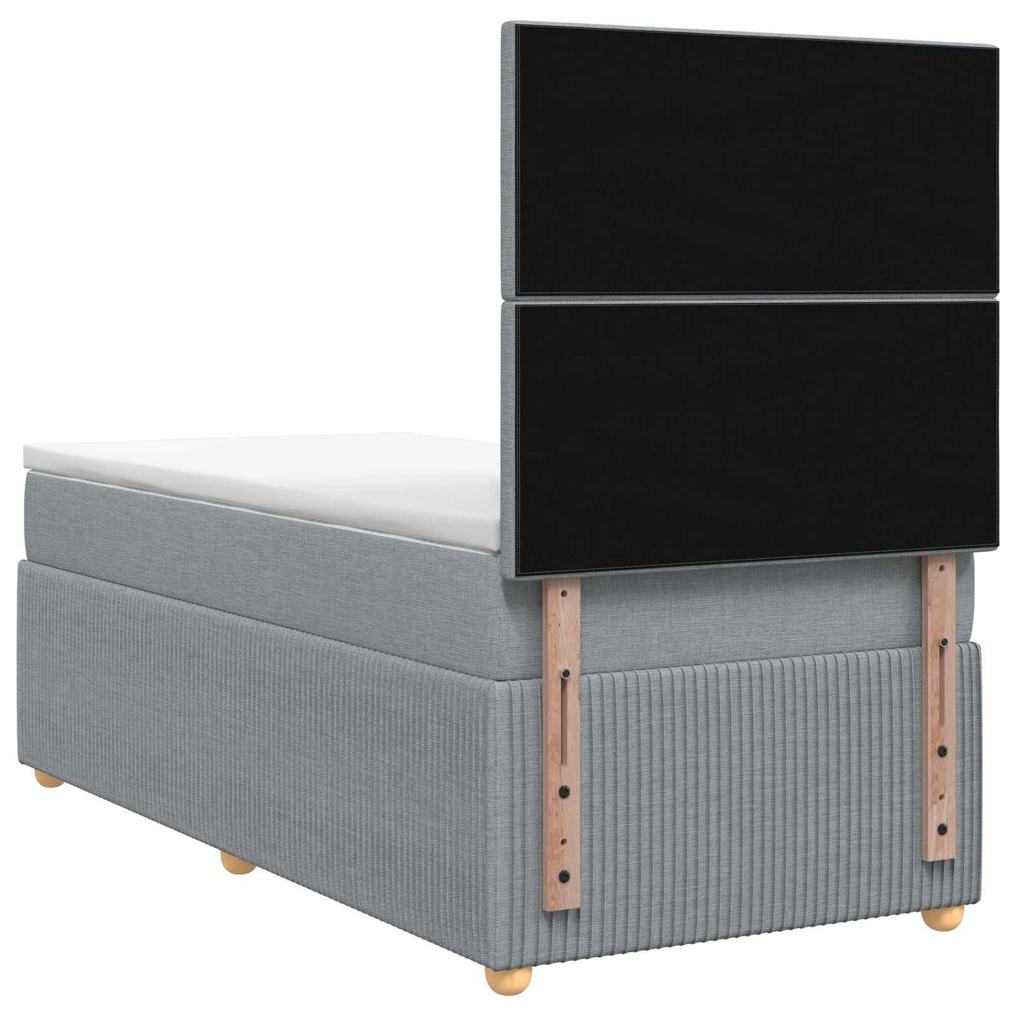LED Boxspring Bed met Matras Lichtgrijs 90 x 190 cm Stof