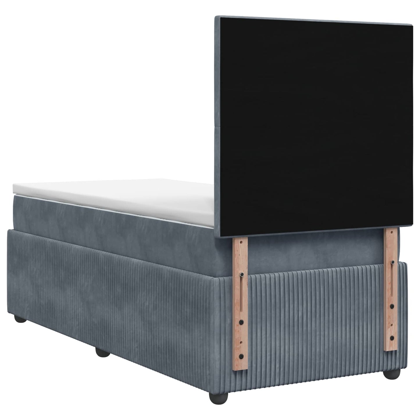 LED Boxspring Bed met Matras Donkergrijs 90 x 190 cm Fluweel