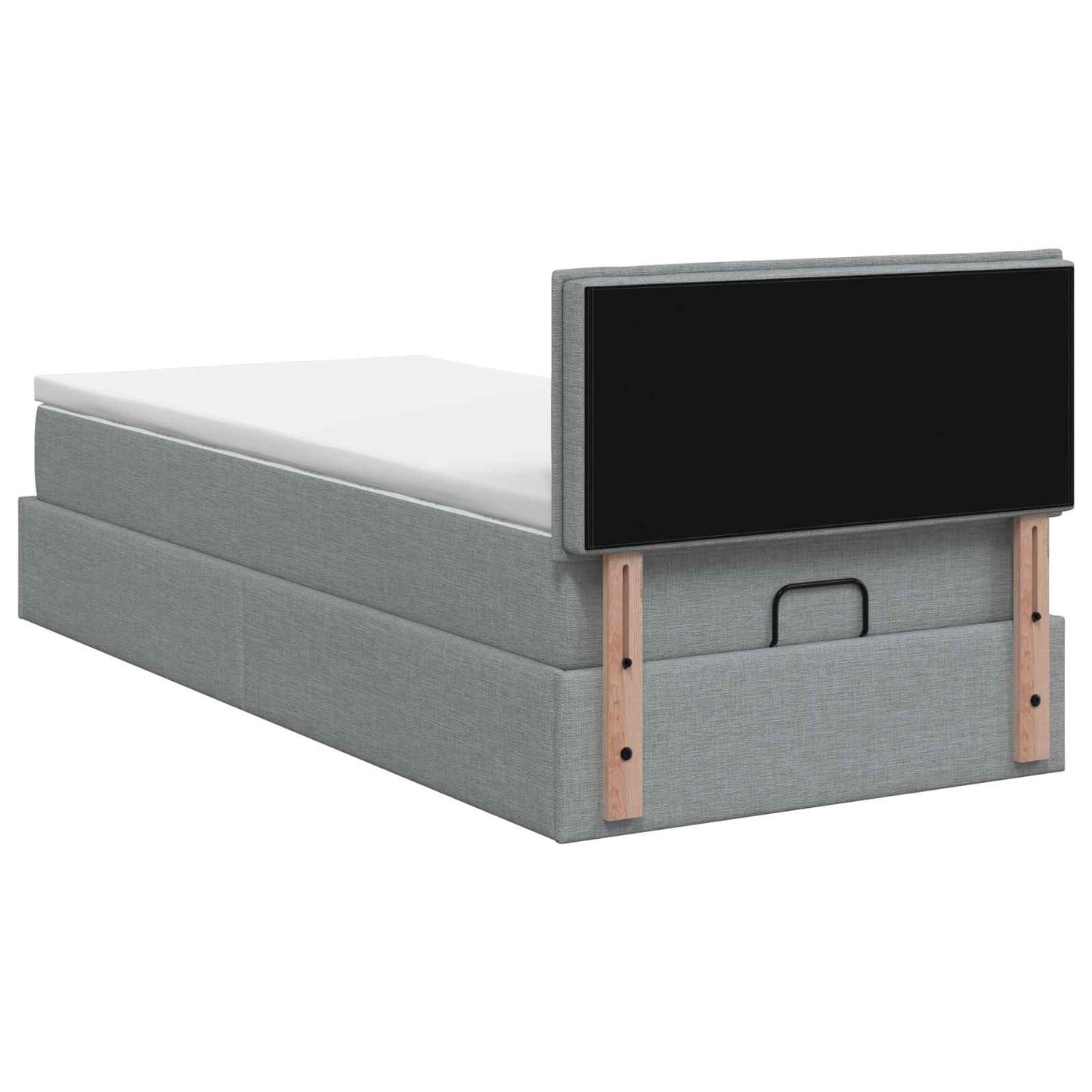 Ottoman bed met matras Lichtgrijs 80 x 200 cm Stof