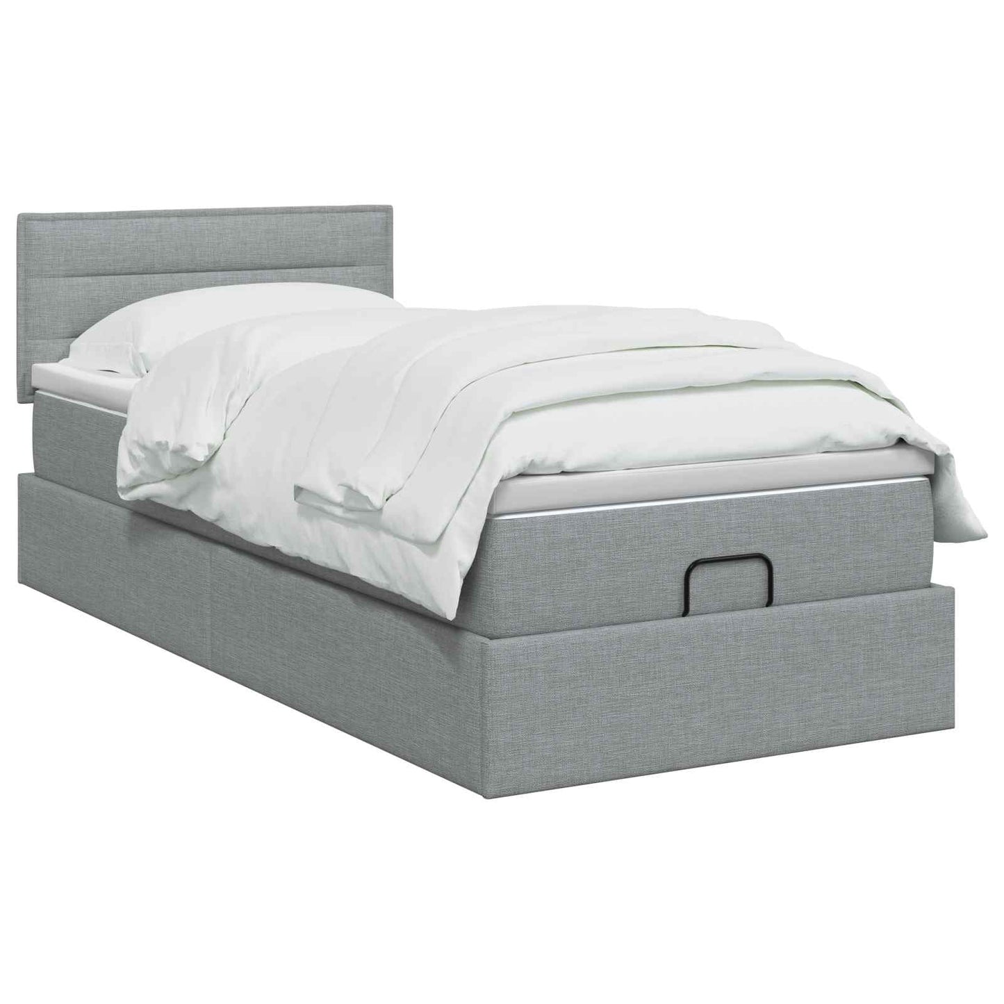 Ottoman bed met matras Lichtgrijs 80 x 200 cm Stof