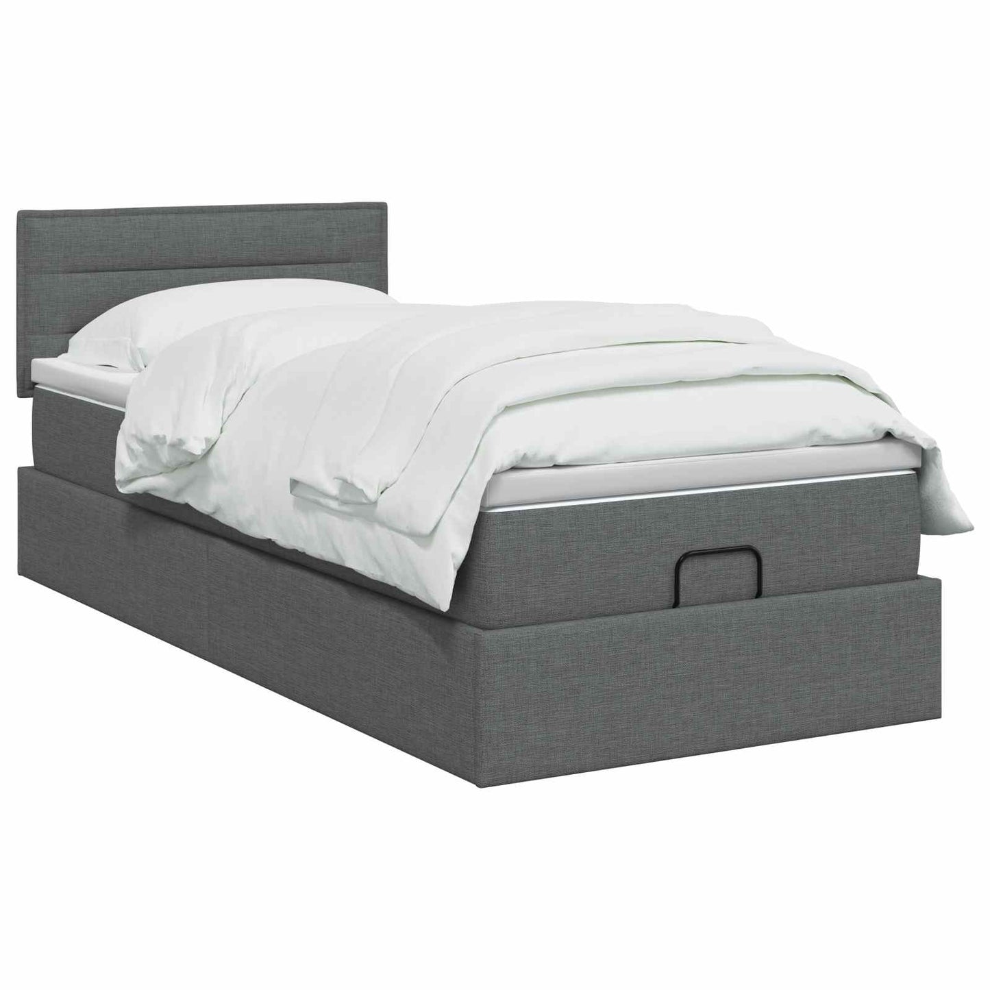 Ottoman bed met matras Donkergrijs 80 x 200 cm Stof